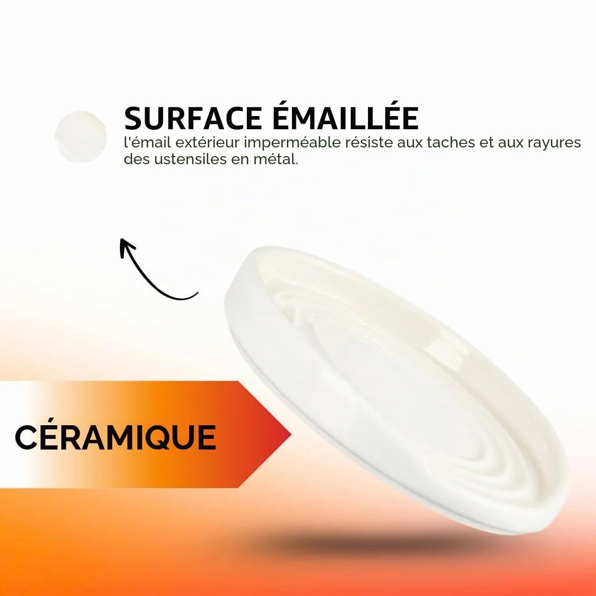 Le Creuset Repose-cuillère oval en céramique Meringue