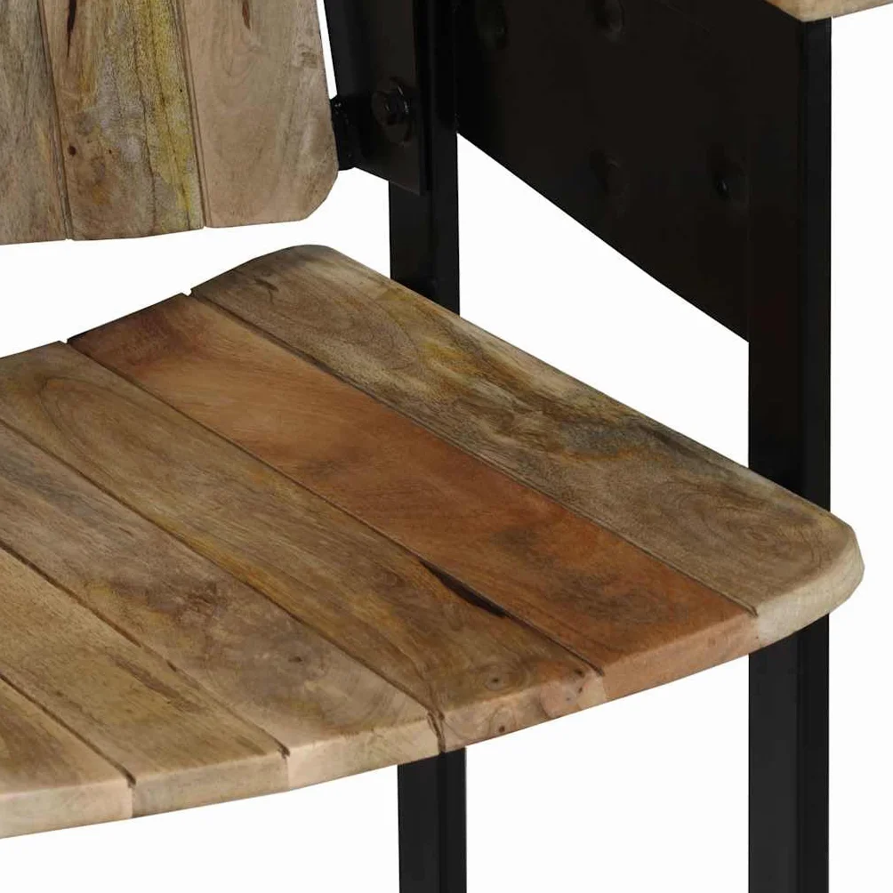 Banc à 2 Places Bois de Manguier Massif et Acier vidaXL