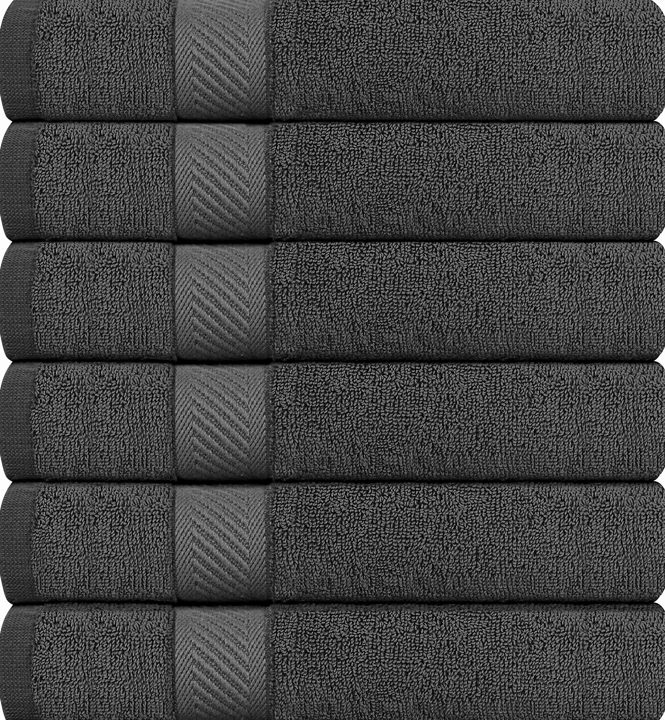 Utopia Towels Lot de 6 Serviettes de Bain 100% Coton 60 x 120 CM Gris