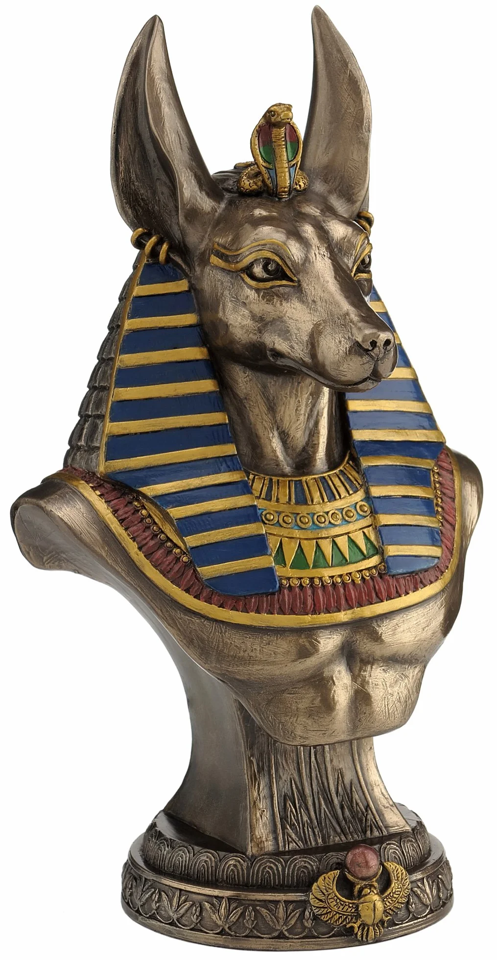Veronese Design Ancien Buste Égyptien du Dieu Jackal Anubis Finition Bronze