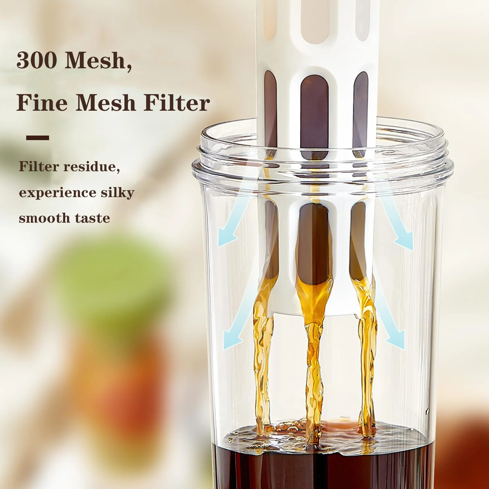 Cafetière à froid pichet à thé glacé grande capacité filtre en maille 1 l blanc
