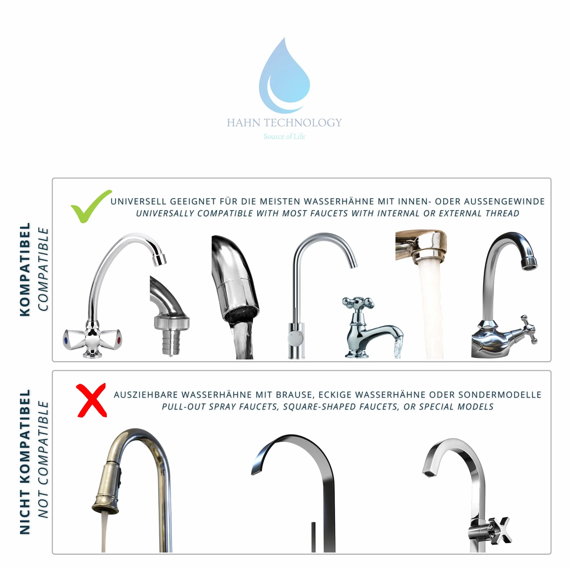Filtre à eau pour robinet acier inoxydable cartouche charbon actif Plus élimine chlore microplastiques