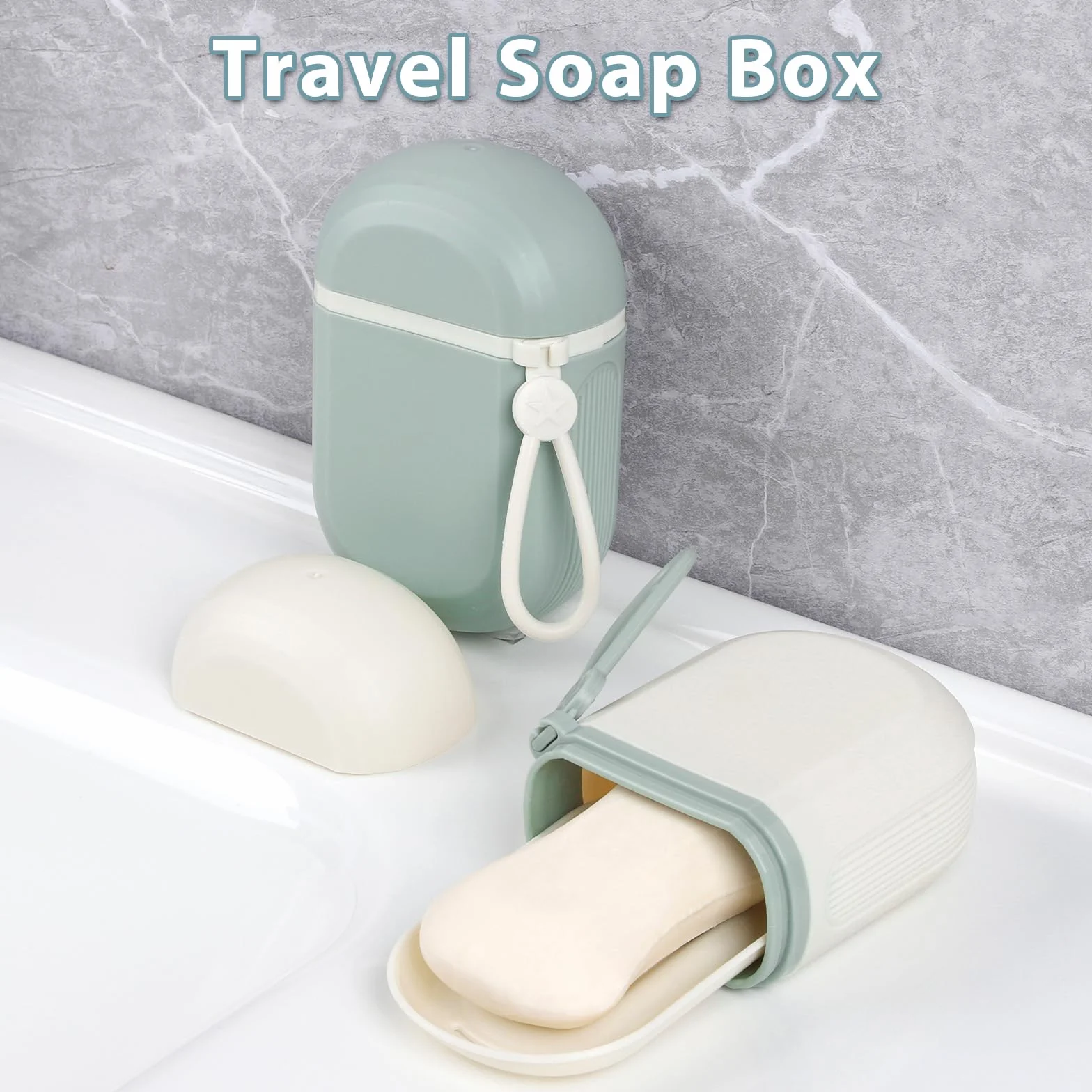 Alyvisun Boite Savon Voyage Portable avec Couvercle Étanche pour Salle de Bain Randonnée