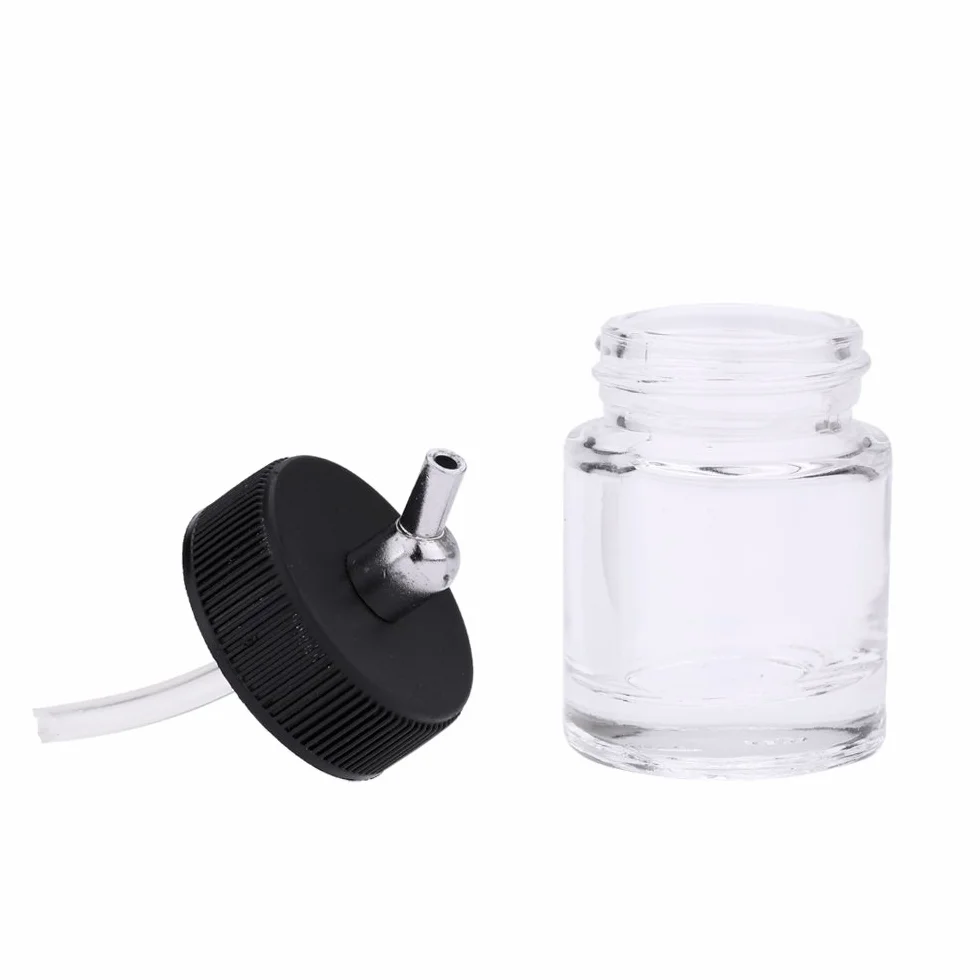 Bouteilles en Verre pour aérographe 10 pièces avec Adaptateur d'angle 30°