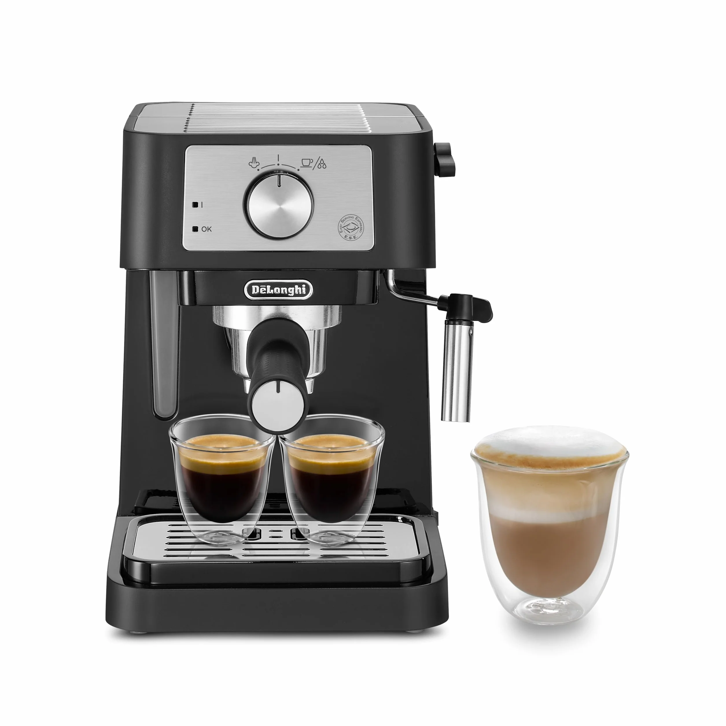 De'Longhi Stilosa EC 260.BK Machine à espresso avec porte-filtre, mousseur à lait, 1L, 1100W, noir