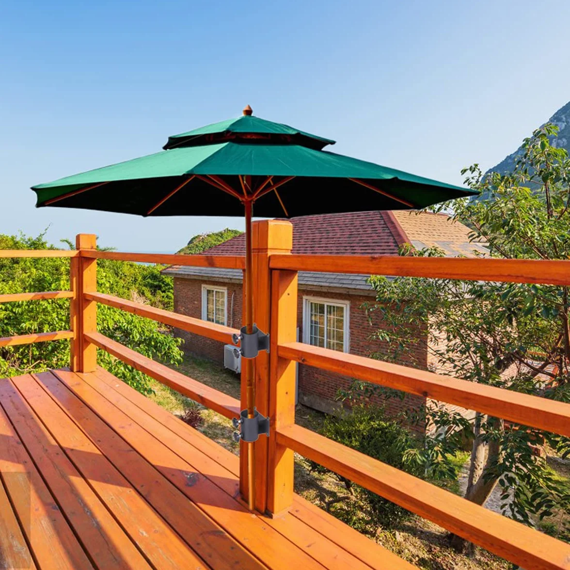 Support de parasol de terrasse résistant pour balustrade, balcon ou cour extérieure (2)