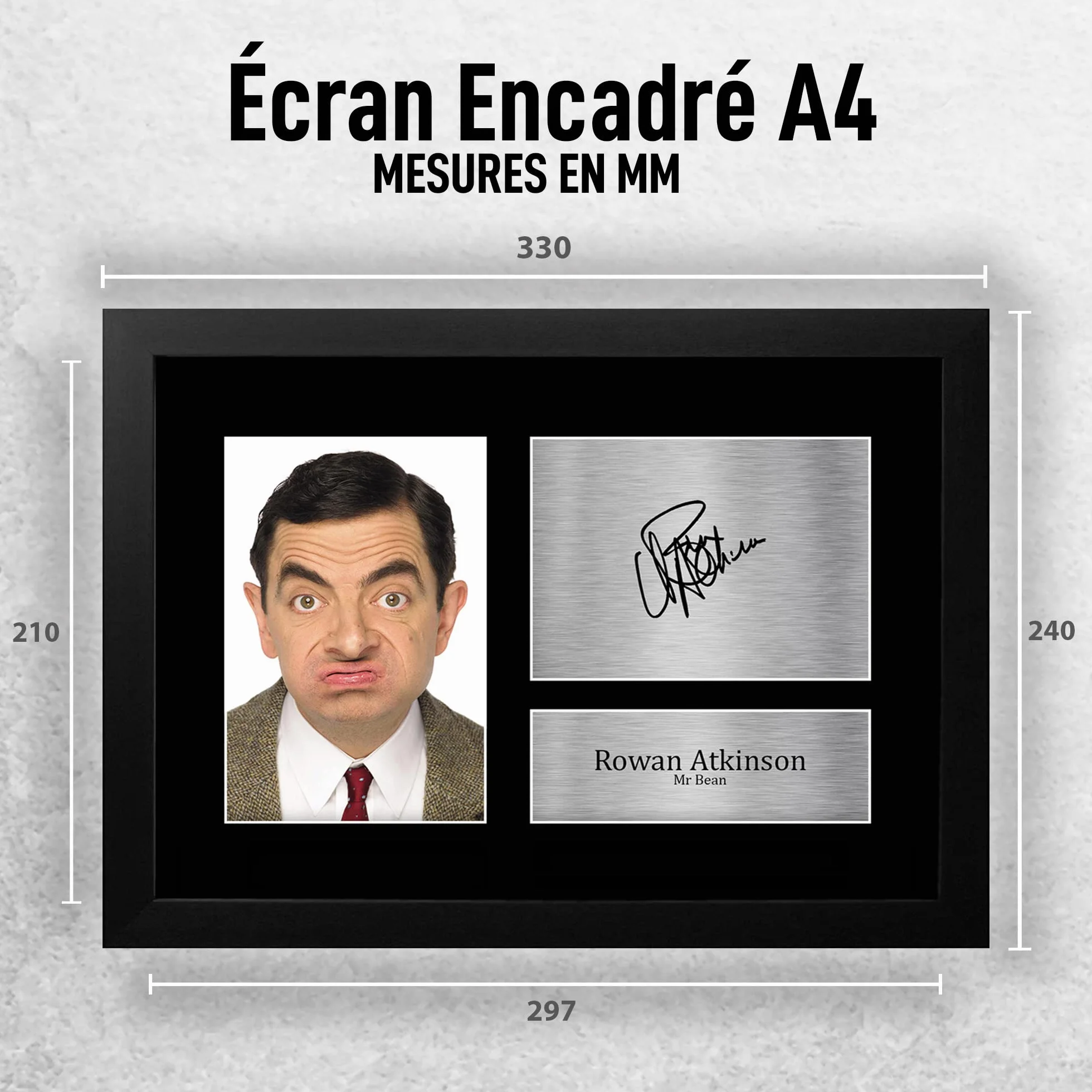 Mr Bean Cadeaux Imprimé Signé Autographe Photo A4 Encadré