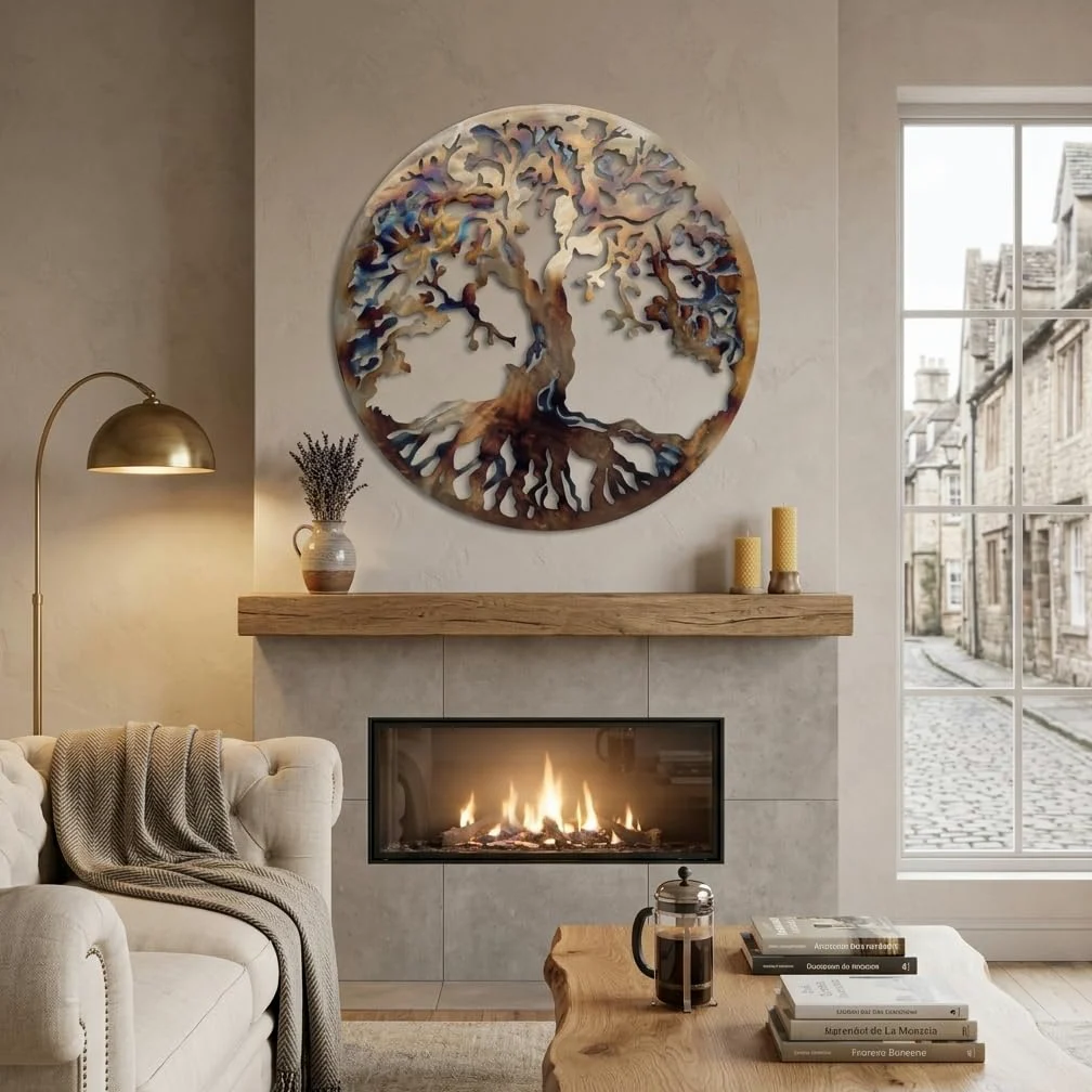 MetalArtWallDecor Arbre de Vie, la Chaleur de Couleur 91,4 cm Décoration Murale en métal