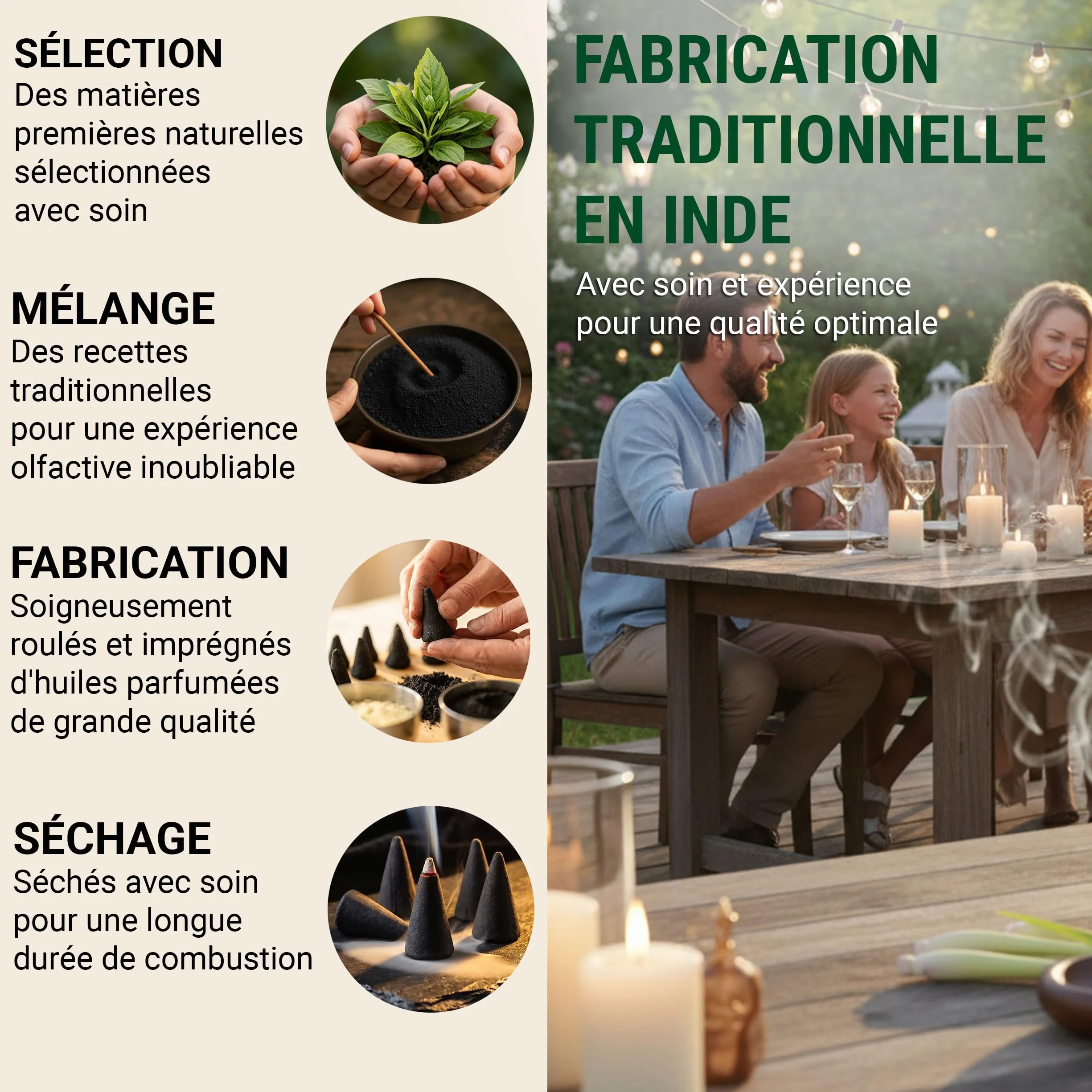 Aromalove Cônes d'encens XXL Freedom Citronnelle Longue durée Paquet de 50