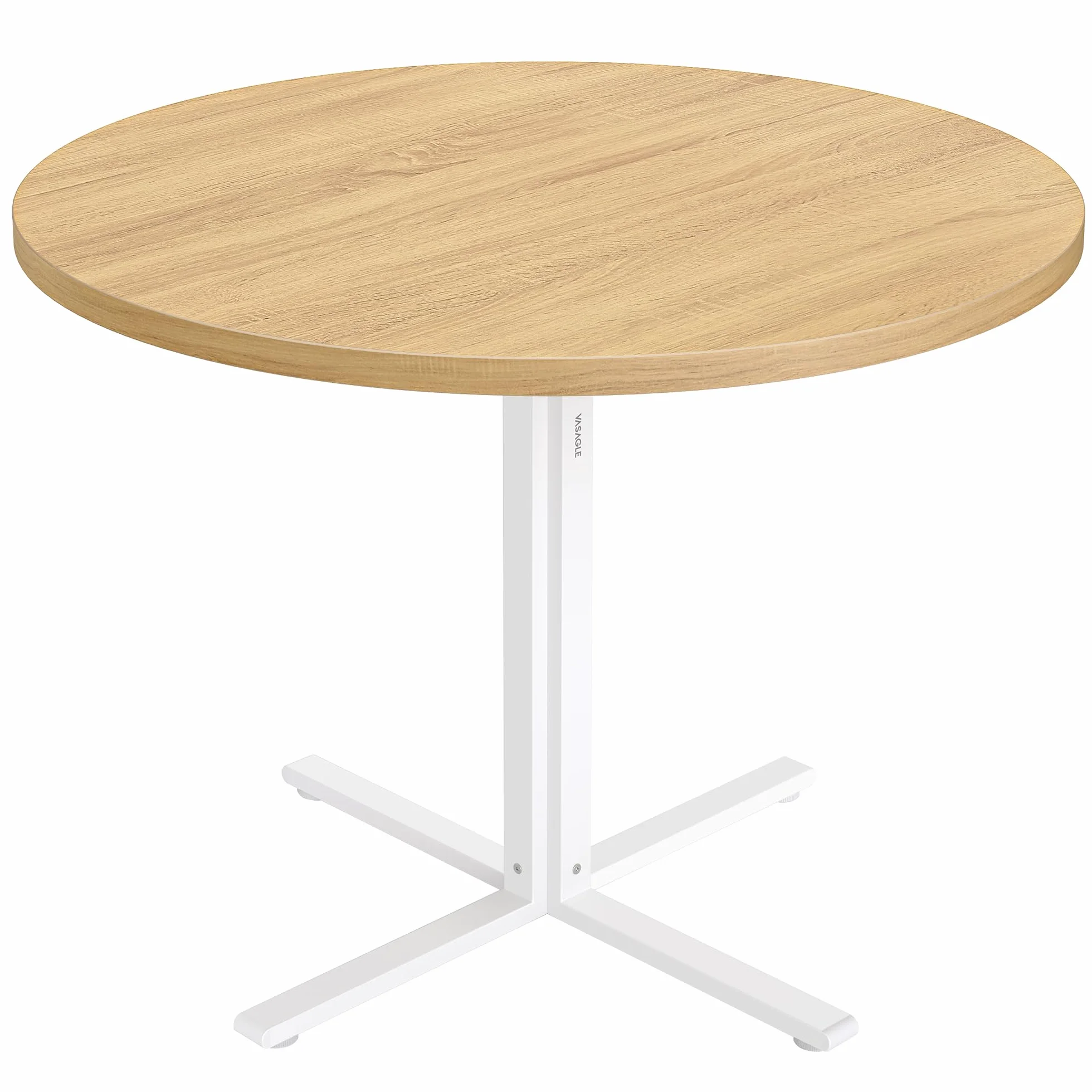 VASAGLE Table Ronde Cuisine 80 cm 4 Personnes Doré Chêne