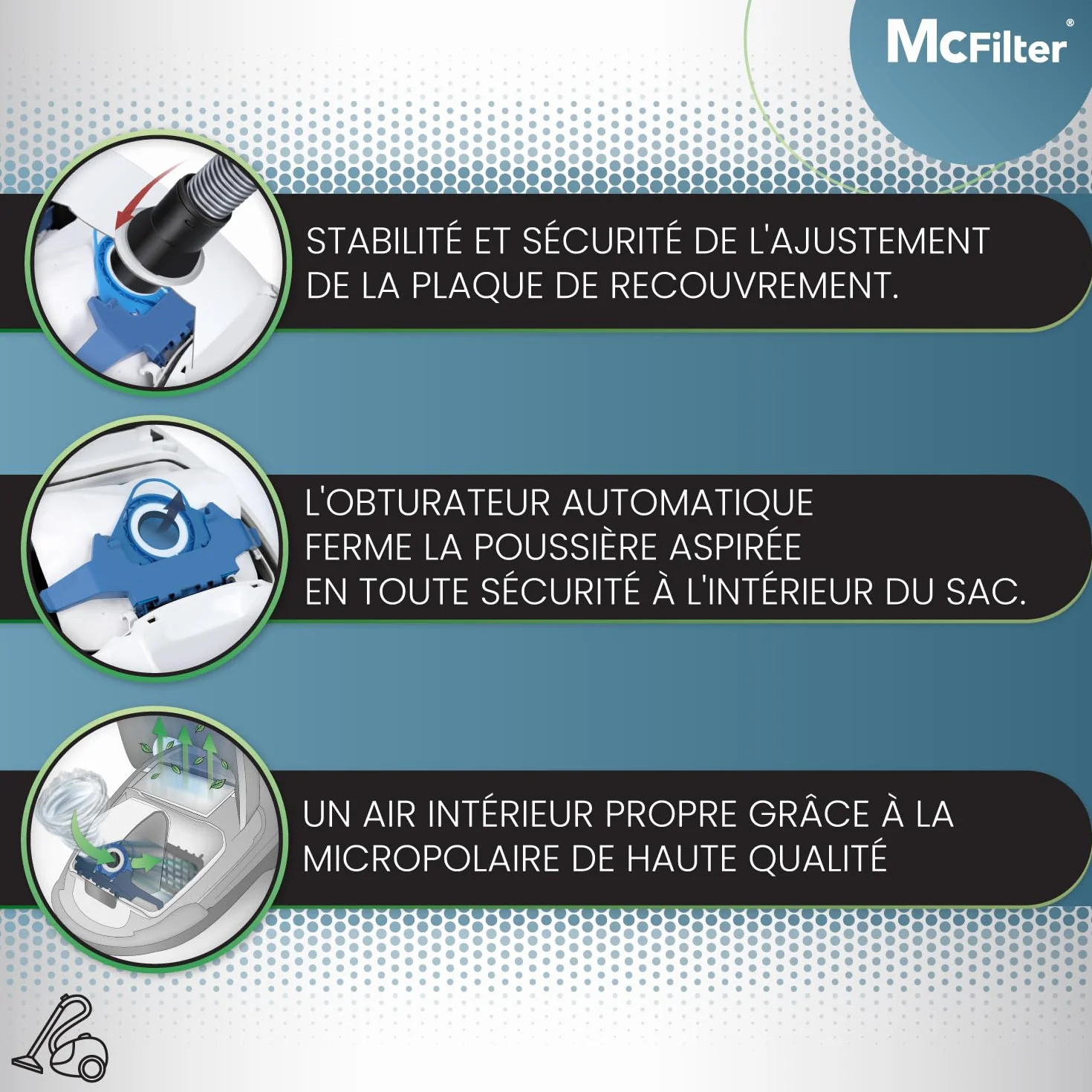 McFilter 16 sacs à poussière compatibles Miele série GN S2 S4 S5 S6 S8 Complete C2/C3 Classic C1 8 filtres inclus MAXI BOX
