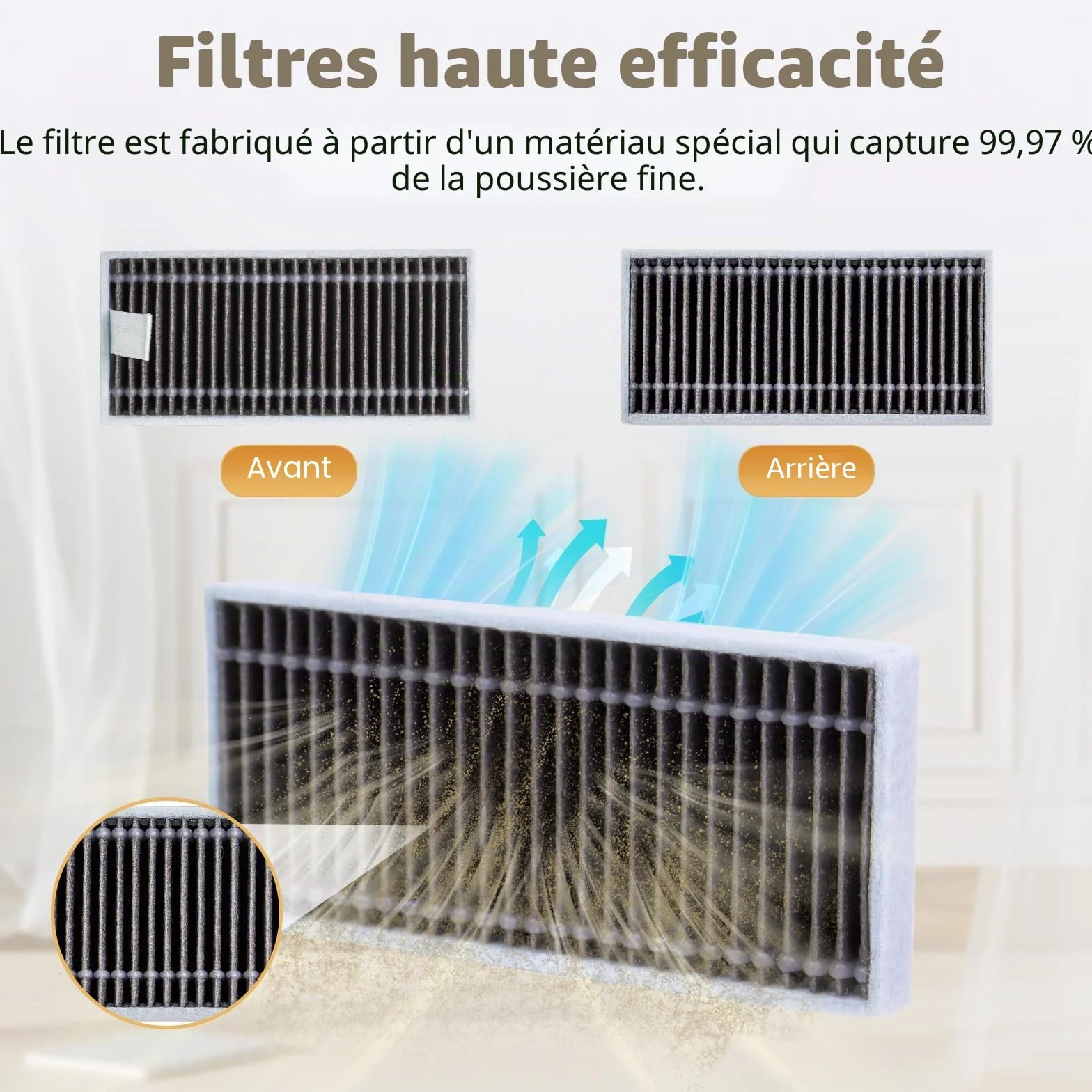 ECOVACS DEEBOT T80 OMNI Pièces de Rechange Robot Aspirateur, 1 Brosse Principale, 4 Filtres, 4 Brosses Latérales, 2 Rouleaux, 4 Sacs à Poussière