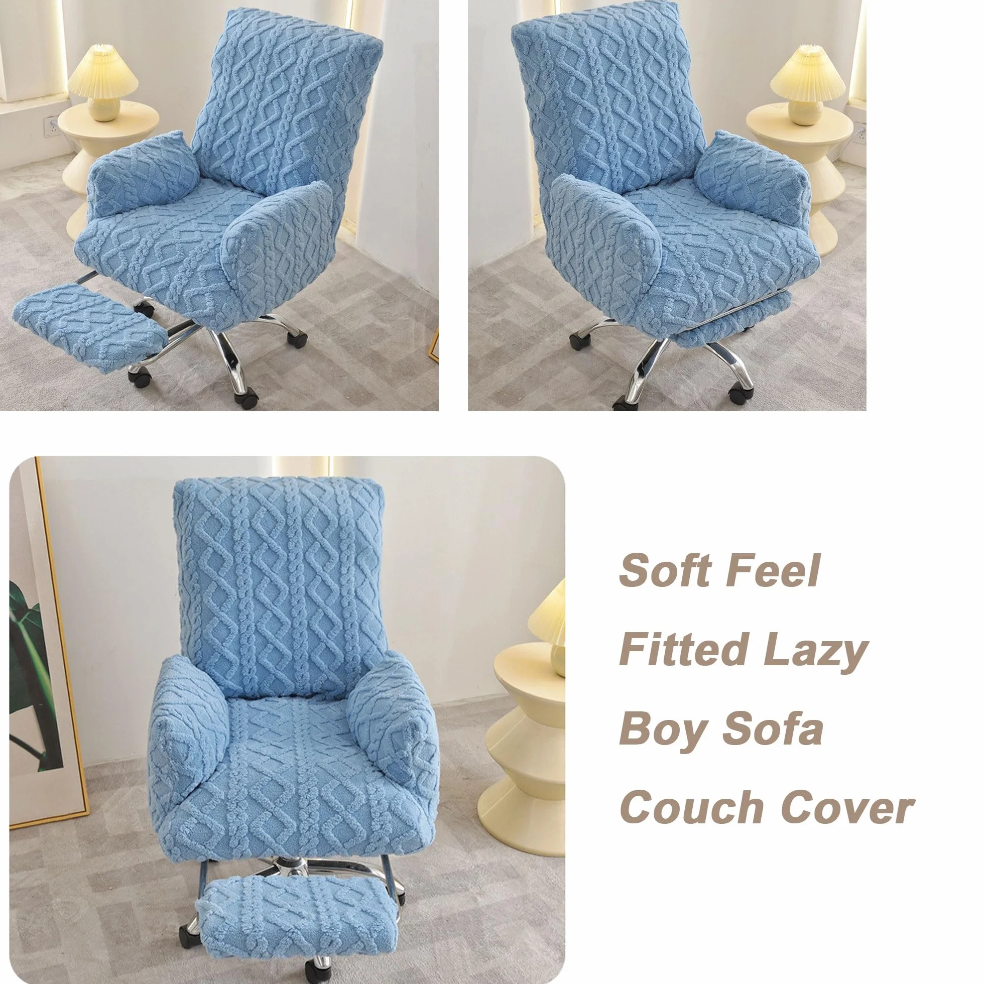 Générique Housse Canapé Relax Élastique Épaisse Protège-Pieds Anti-Poussière Lavable Machine Gris L