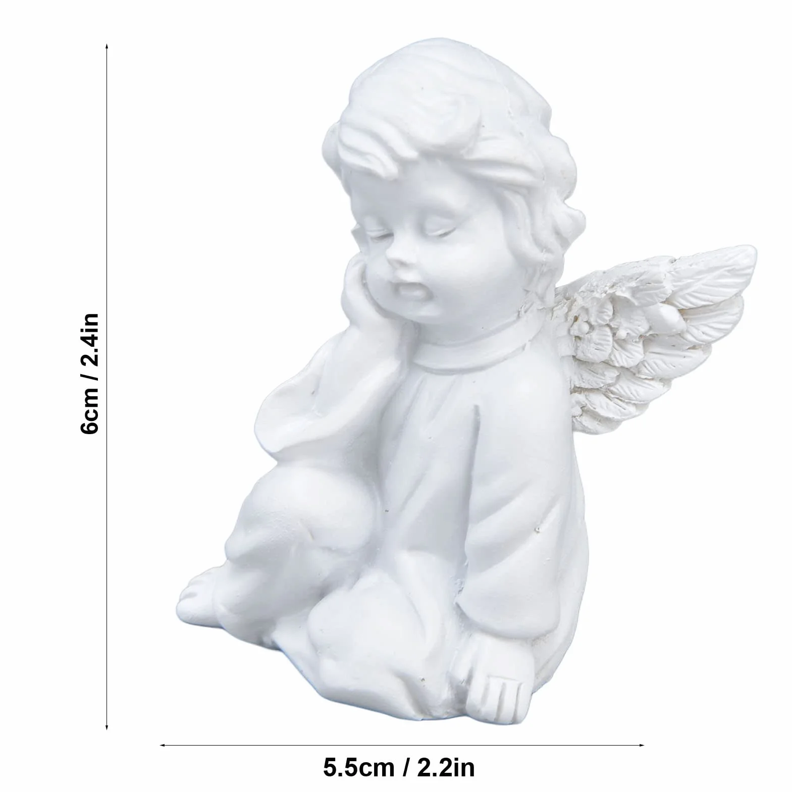 Statuette Ange Gardien Résine 6x5.5cm Décoration Intérieure Extérieure Cadeau Religieux Catholique