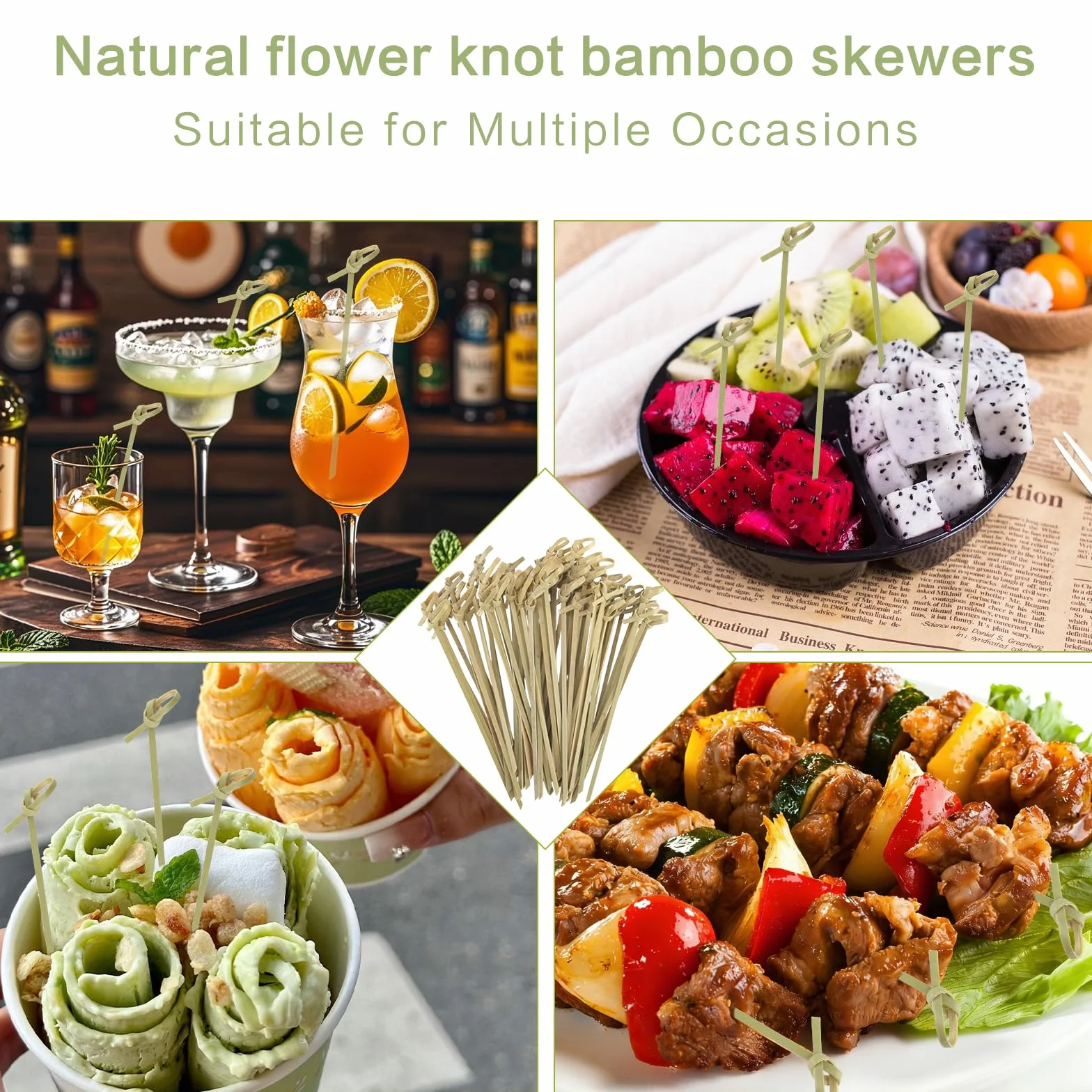 Pic Aperitif 12 cm Bambou Naturel Cure Dent Decoratif Aperitif pour Restauration Mariage