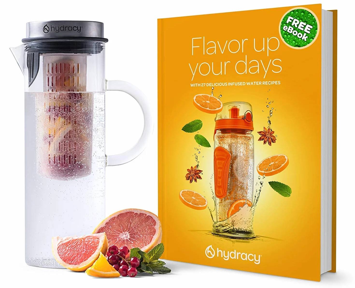 Cafetière Hydracy 1,5L Verre Borosilicate Acier Inox pour Café Thé Glacé Infusion Fruits