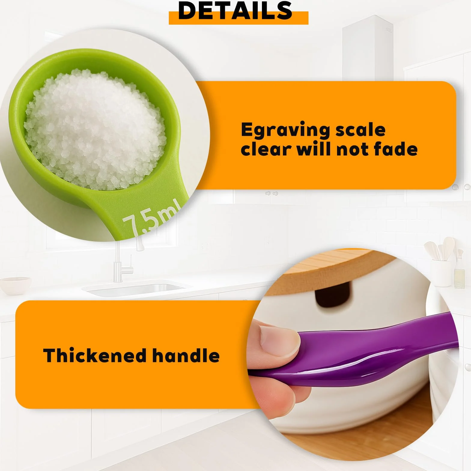 Ensemble de cuillères doseuses 5 pièces Plastique Mesure Liquides Poudres