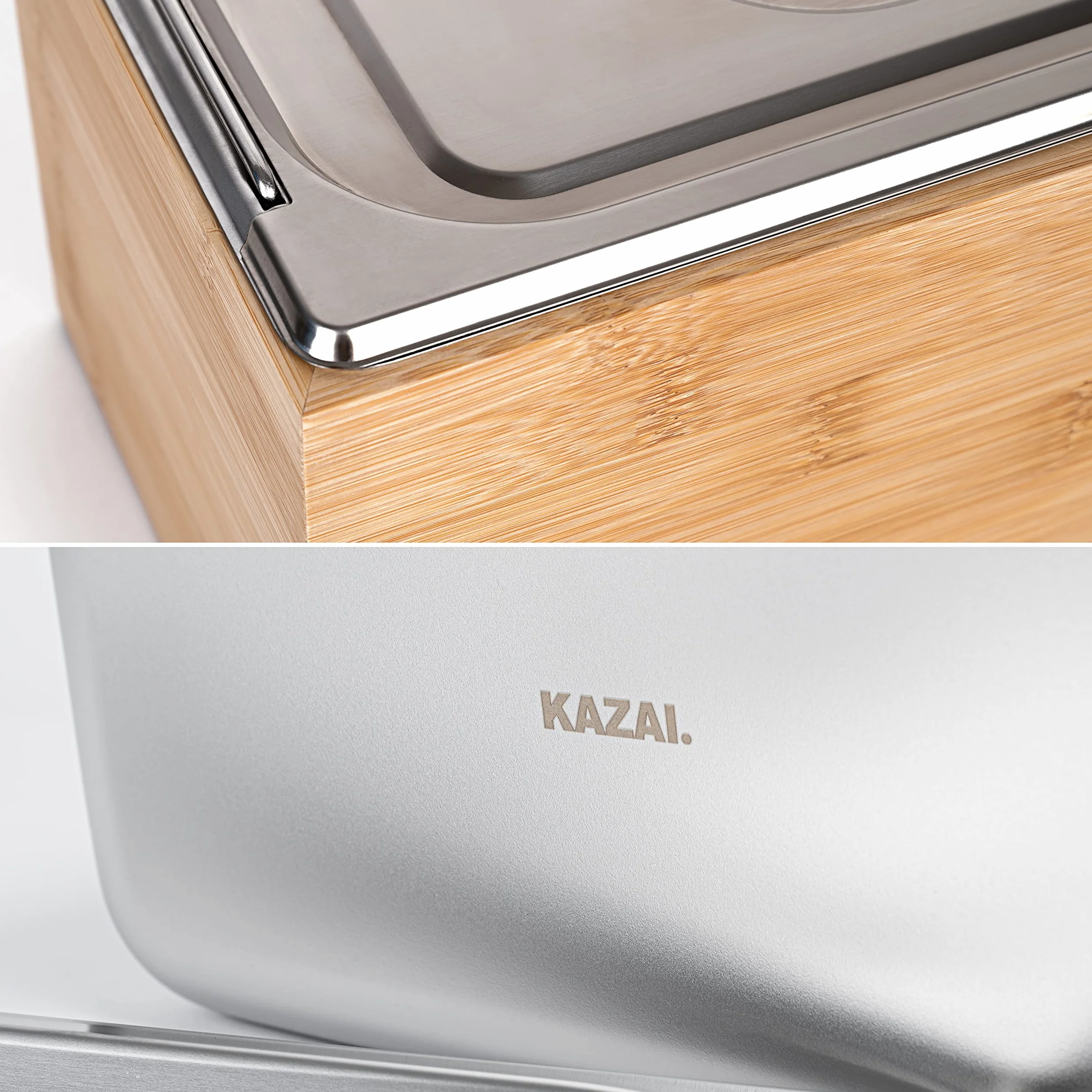 Poubelle Organique 4.5L Composteur de Cuisine Bambou Passe au Lave-Vaisselle KAZAI