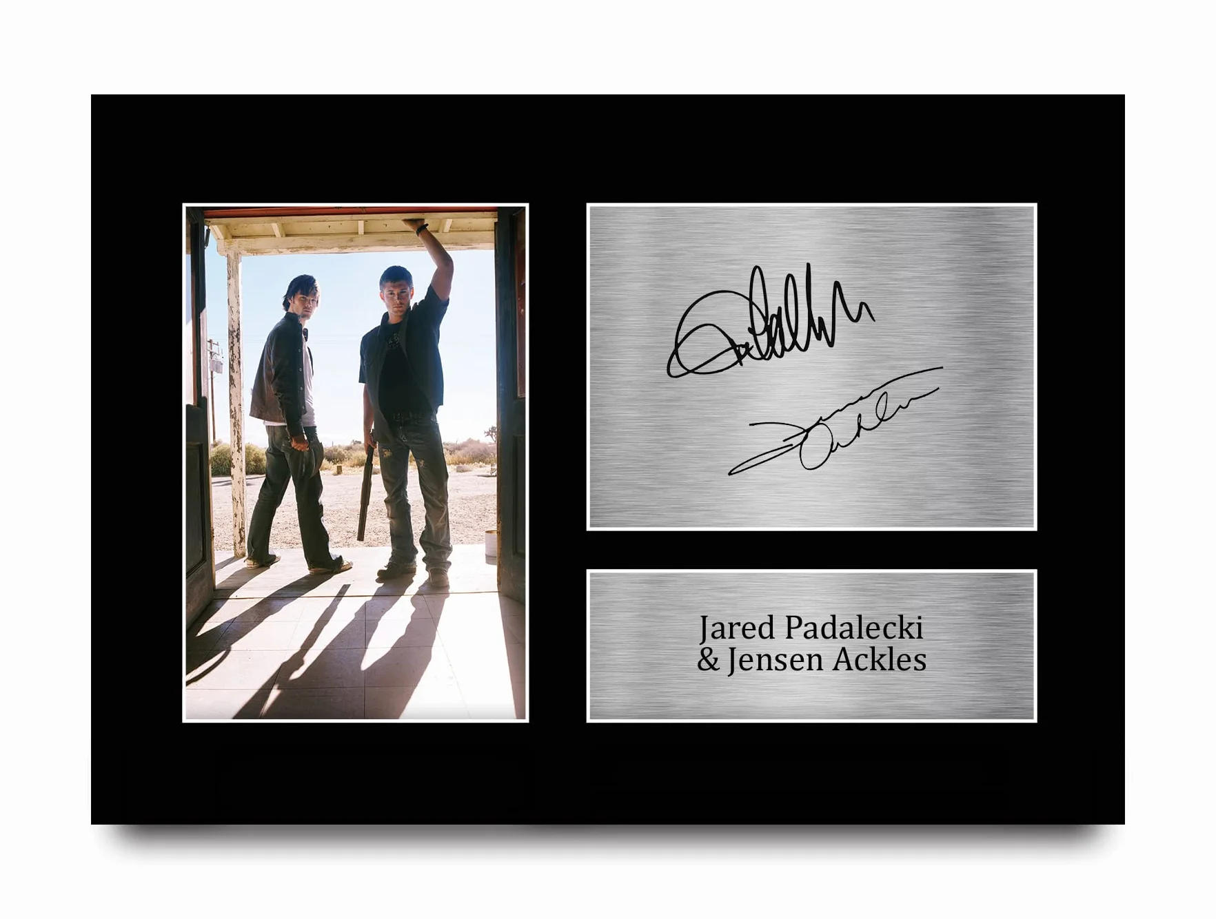 Supernatural A4 Autographe Photo Signé Jared Padalecki Jensen Ackles Cadeaux