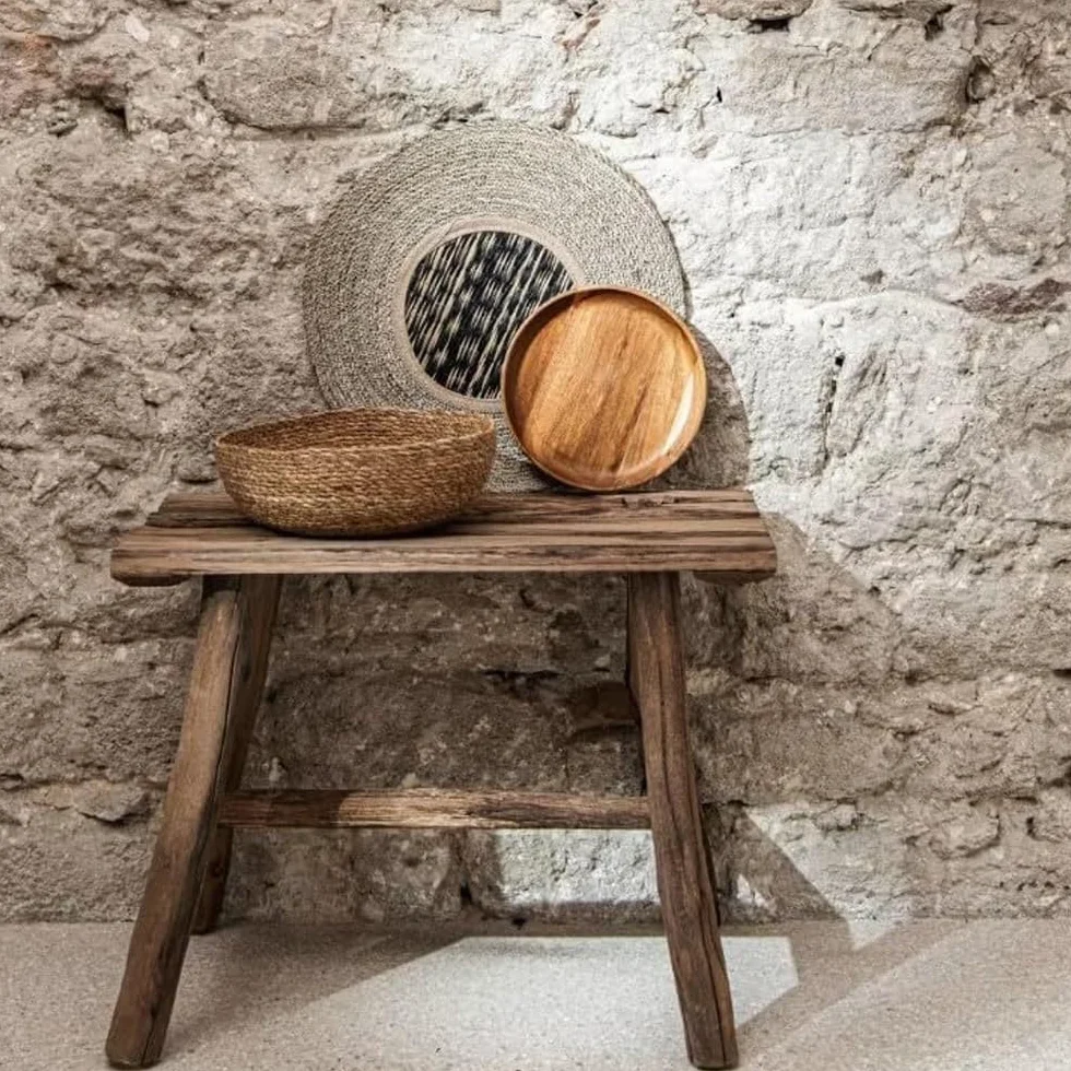 Panier de Rangement en Osier Rond 26 cm - Bol Décoratif pour Clés, Portefeuille et Petits Objets