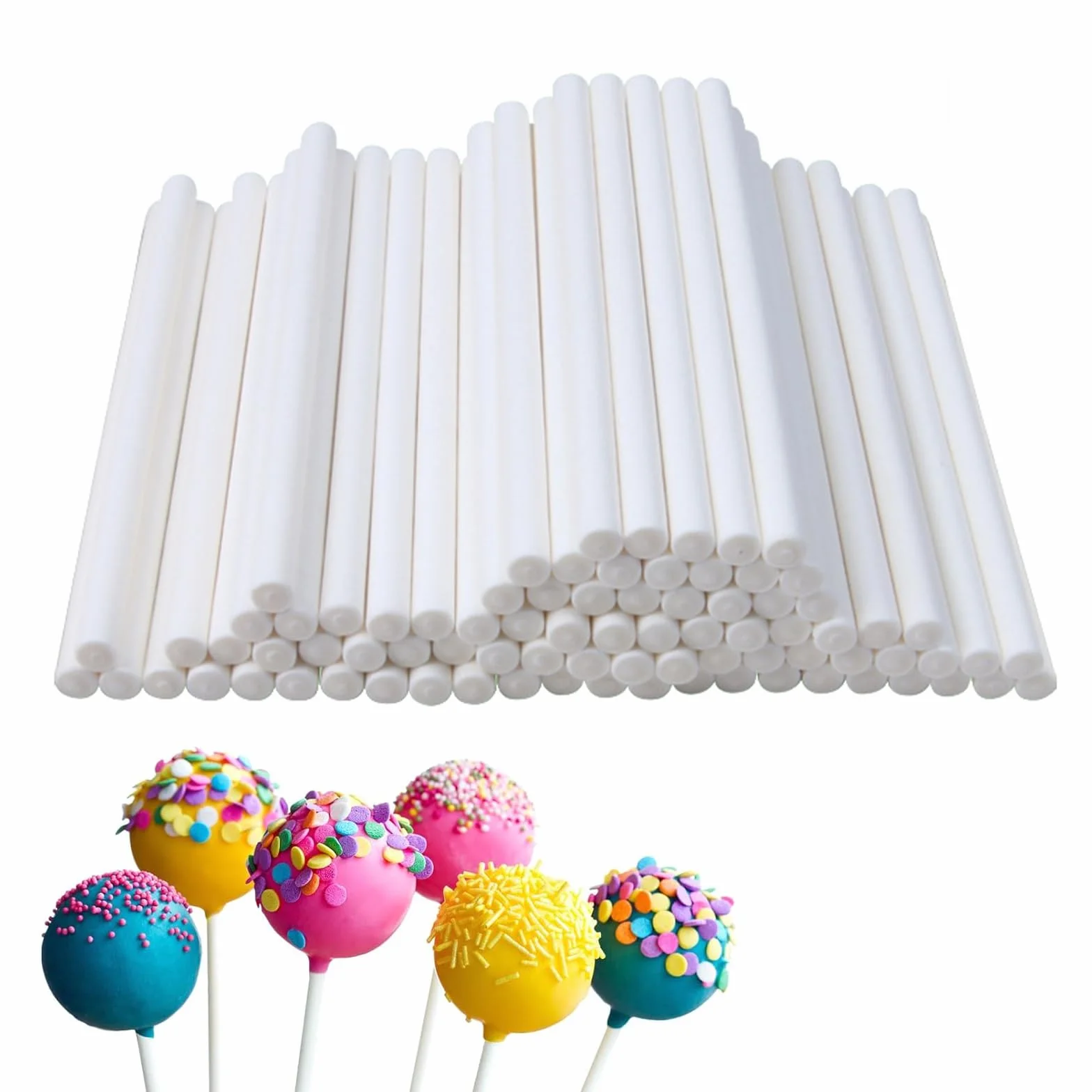 200 Pièces Bâtons pour Cake Pop 10 cm 15 cm Papier Solide Sucettes Gâteaux Desserts Blancs