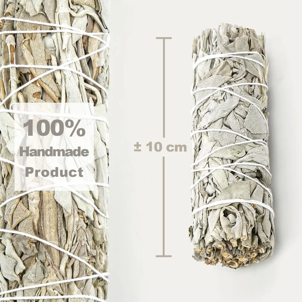 Sauge Blanche 10 cm Purification à Bruler Premium – 100% Naturelle pour Rituels Énergétiques et Harmonisation