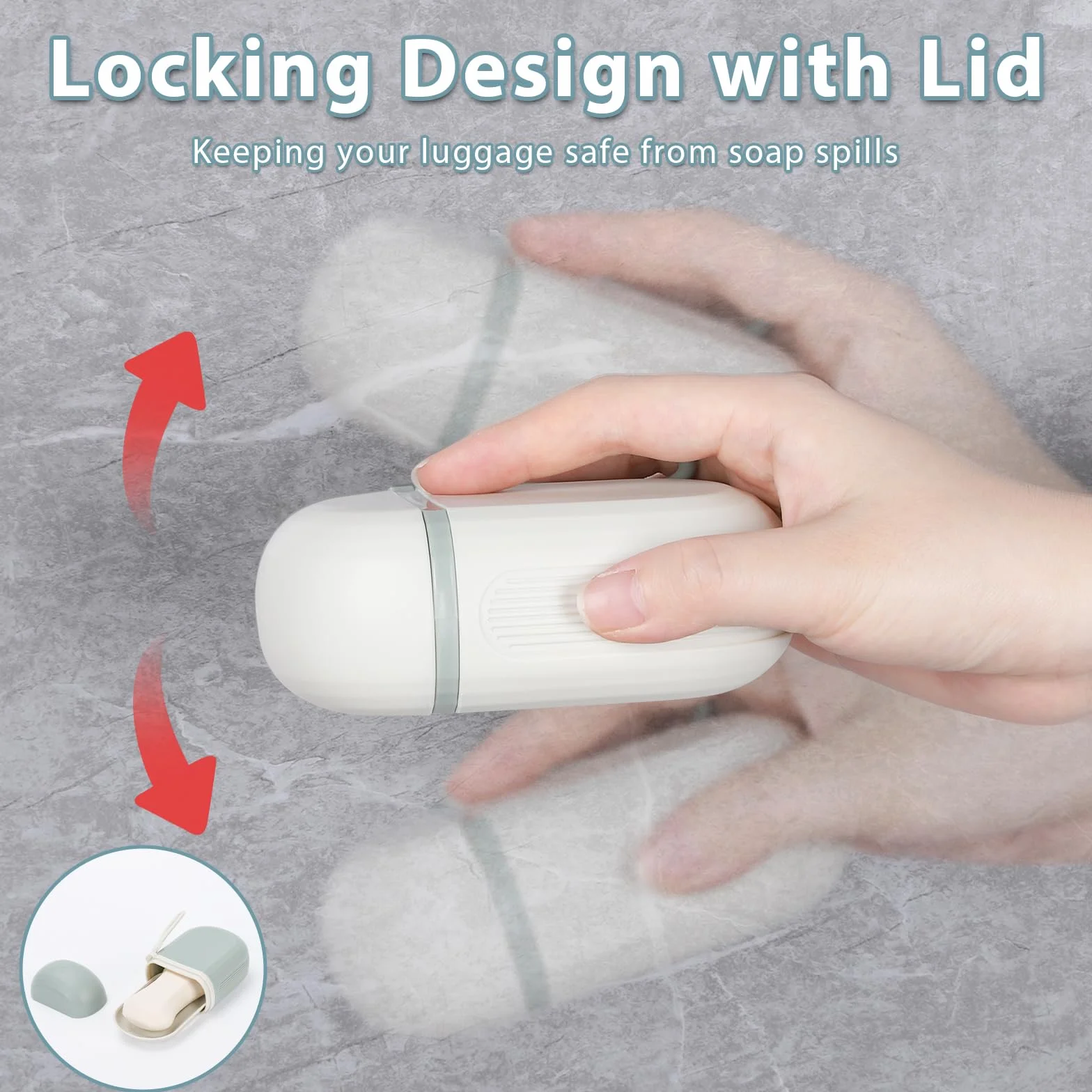 Alyvisun Boite Savon Voyage Portable avec Couvercle Étanche pour Salle de Bain Randonnée