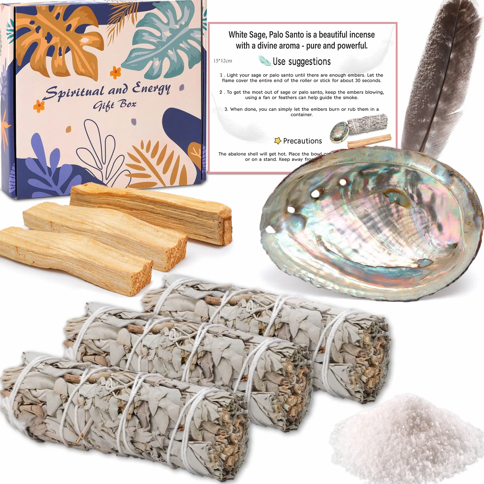 Sauge Blanche Batonnets 12cm Palo Santo Encens Naturel Purification Anti Stress Méditation