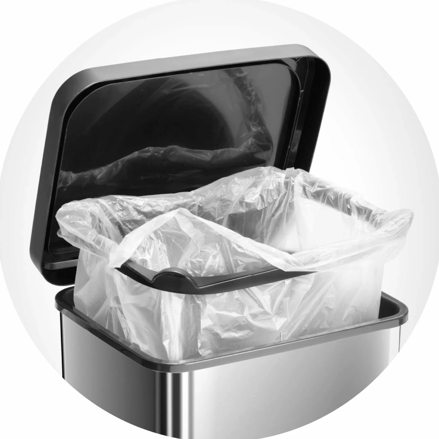 Rotho Paso Poubelle 20l avec pédale et couvercle Plastique PP sans BPA rouge métallique