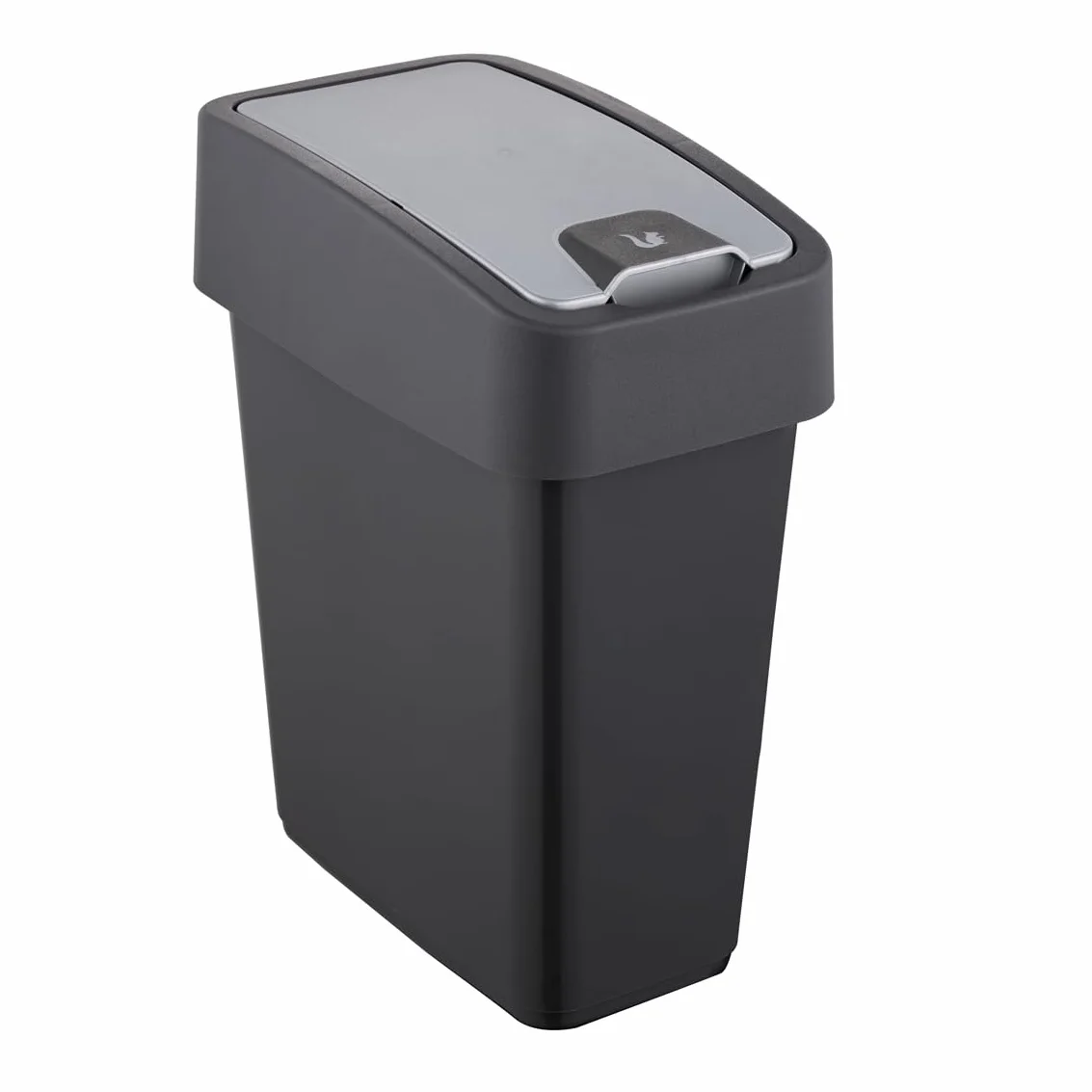 Keeeper Poubelle avec Couvercle Rabattable Soft Touch 10 L 29.5x18x36.5 cm Gris Graphite