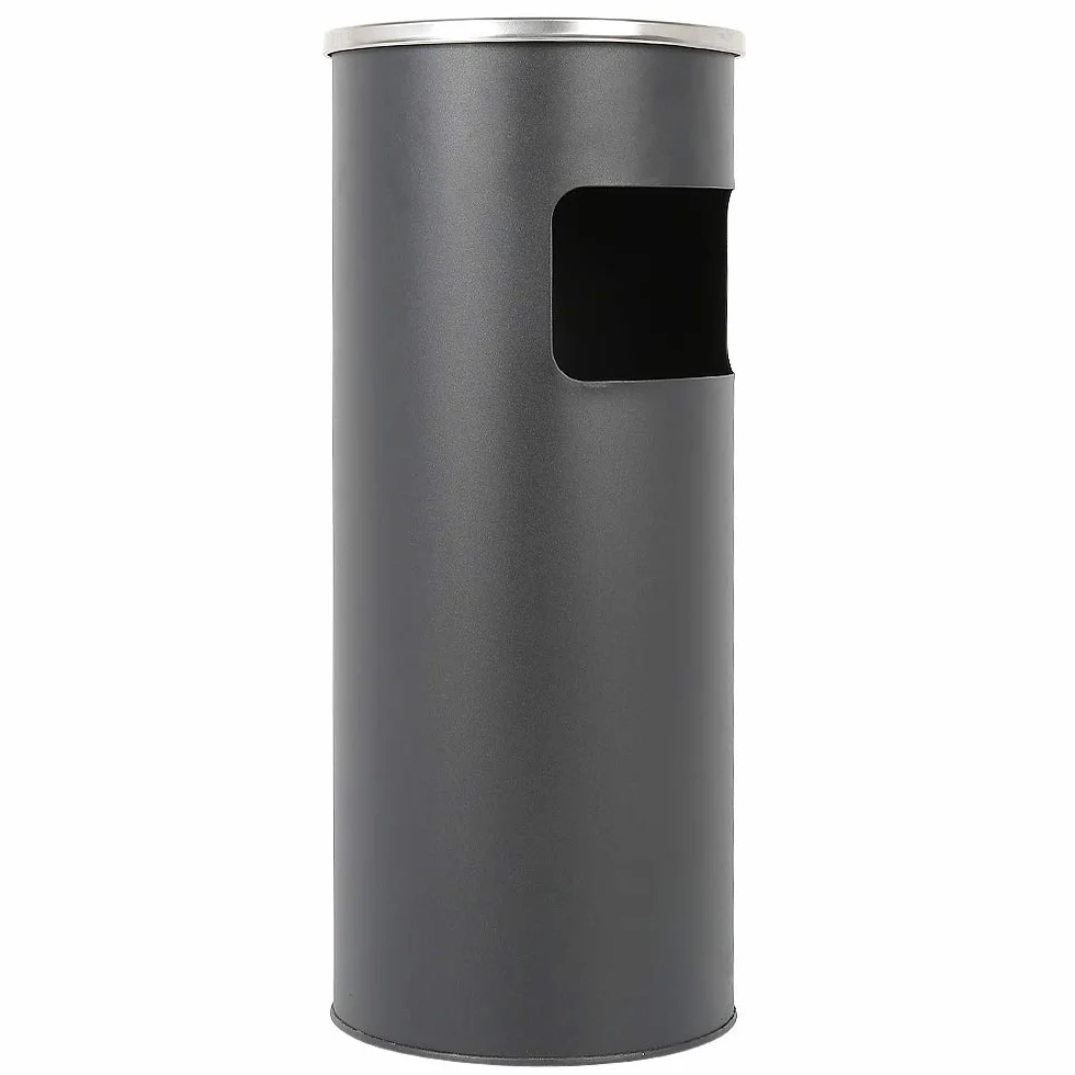 Poubelle Extérieure sur Pied 30L Noir 2PC - Bac à Ordures de Cuisine avec Seau Intérieur 25x25x60cm
