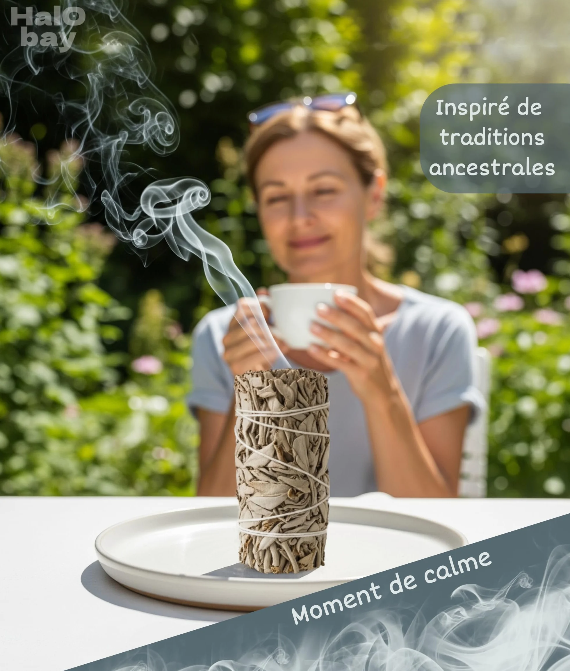Sauge Blanche Bâton Encens Purification Naturel 10cm Rituel Méditation Yoga Salvia Apiana