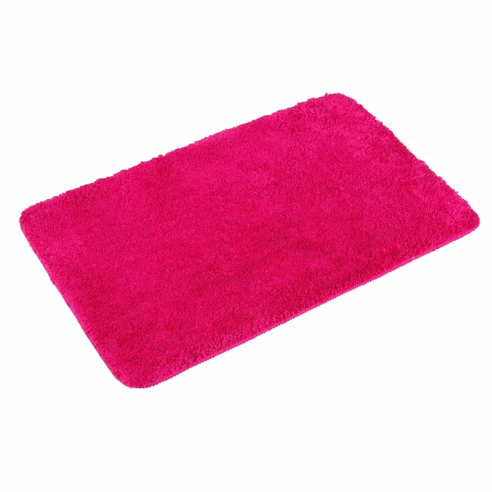 PANA Tapis de Bain Moelleux Antidérapant Lavable 50x80 cm Rose