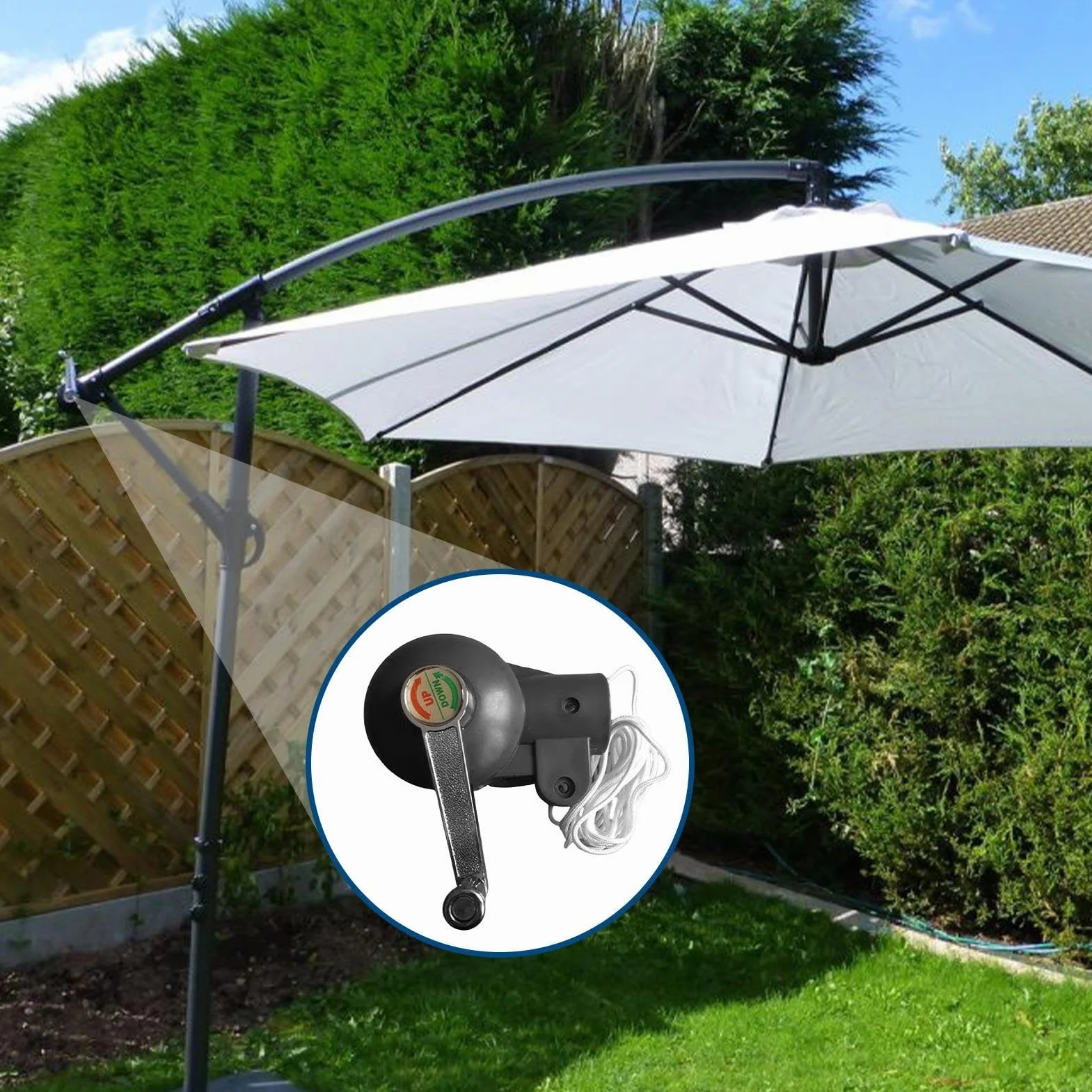 Poignée Manivelle Parasol Pièces de Rechange Accessoires Parasol Déporté Extérieur