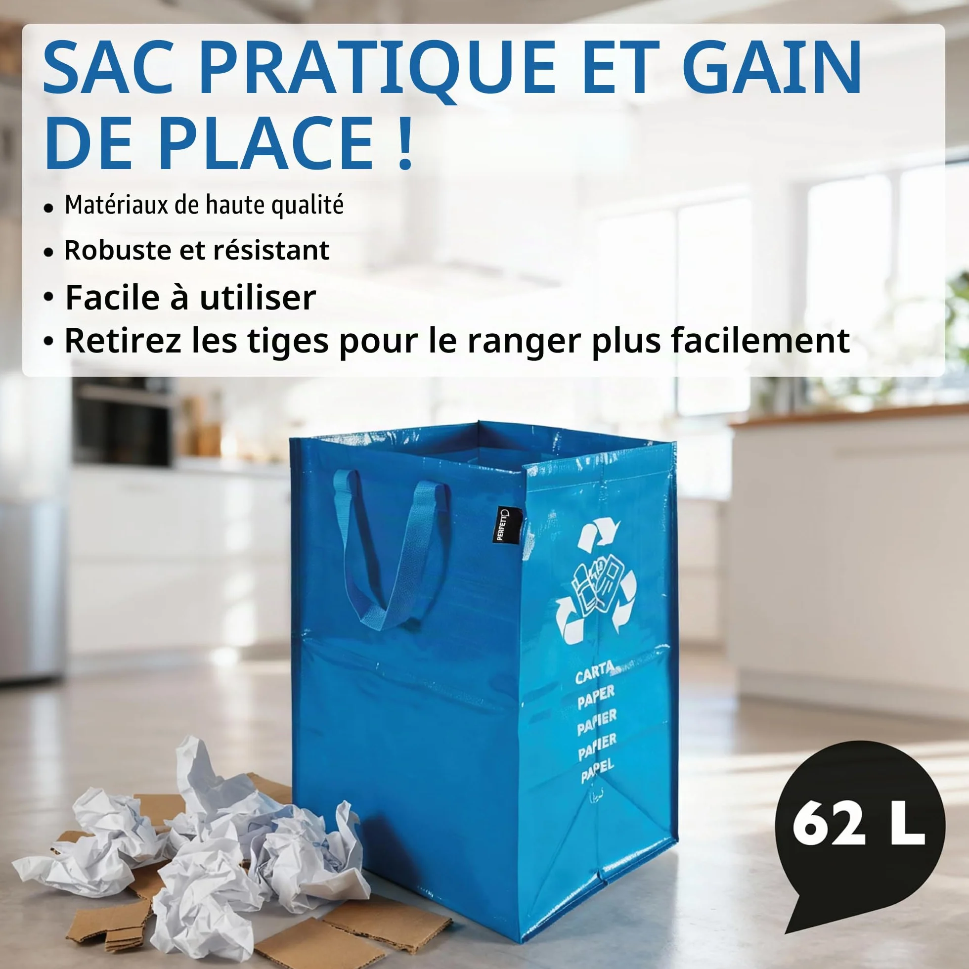 Perfetto Conteneur Recycle Papier 30x38xh55 1 pièce