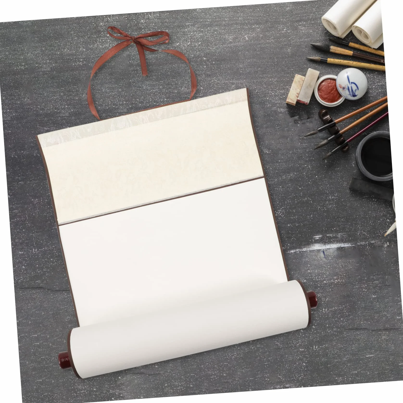 Rouleau en Papier Xuan Solide Parchemin Beige pour Calligraphie Chinoise et Peinture à L'encre