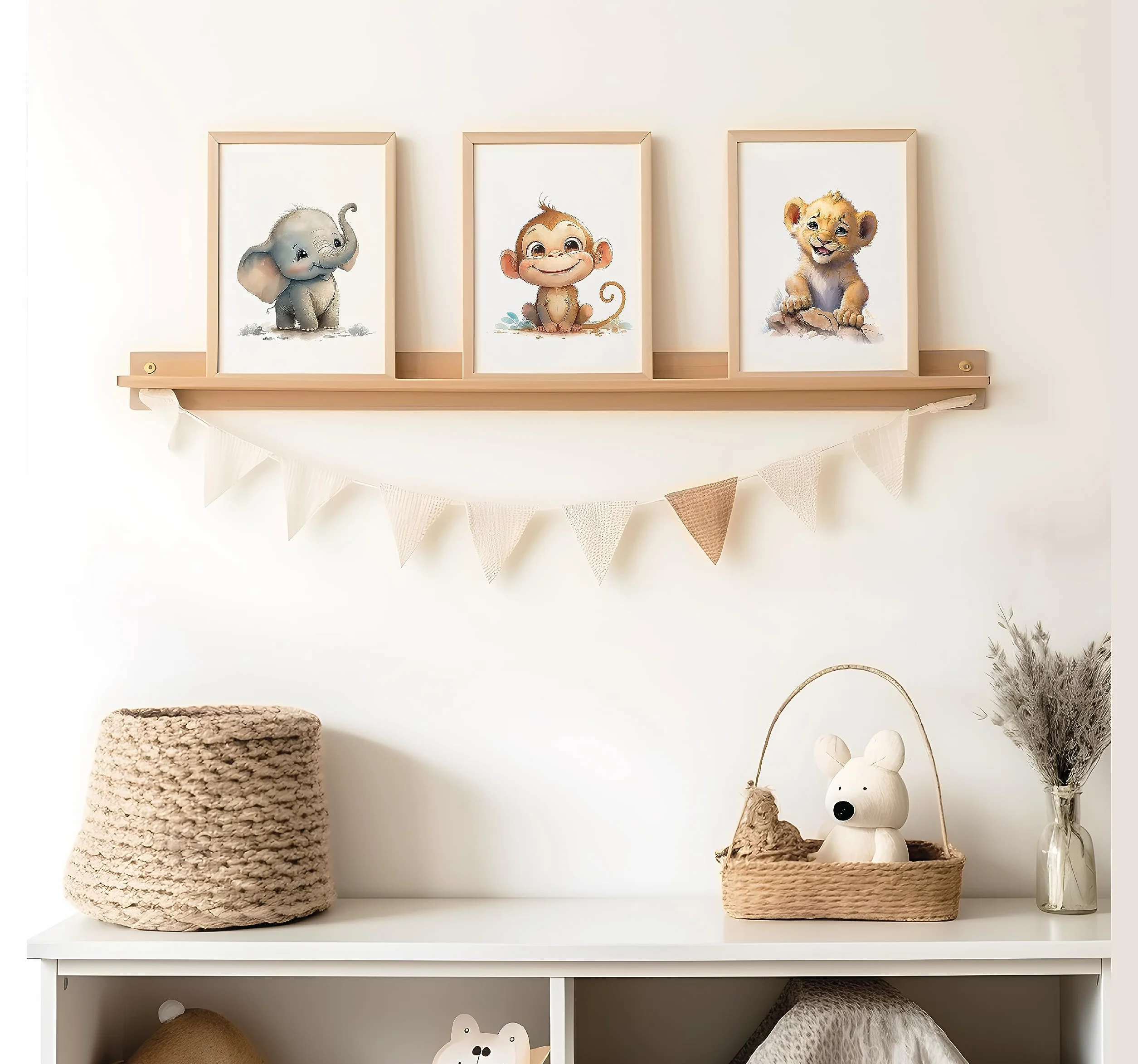 Lavema Affiche décorative chambre d'enfant animaux de safari en afrique Poster Images Murales A4 Sans cadre photo Décoration chambre de bébé