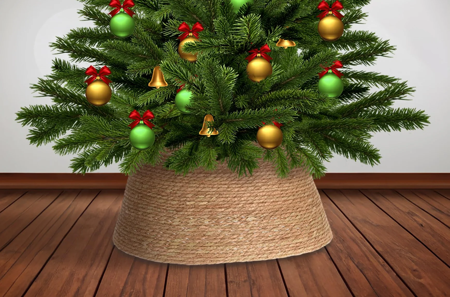 Jupe de sapin de Noël 56 cm en jonc de mer naturel