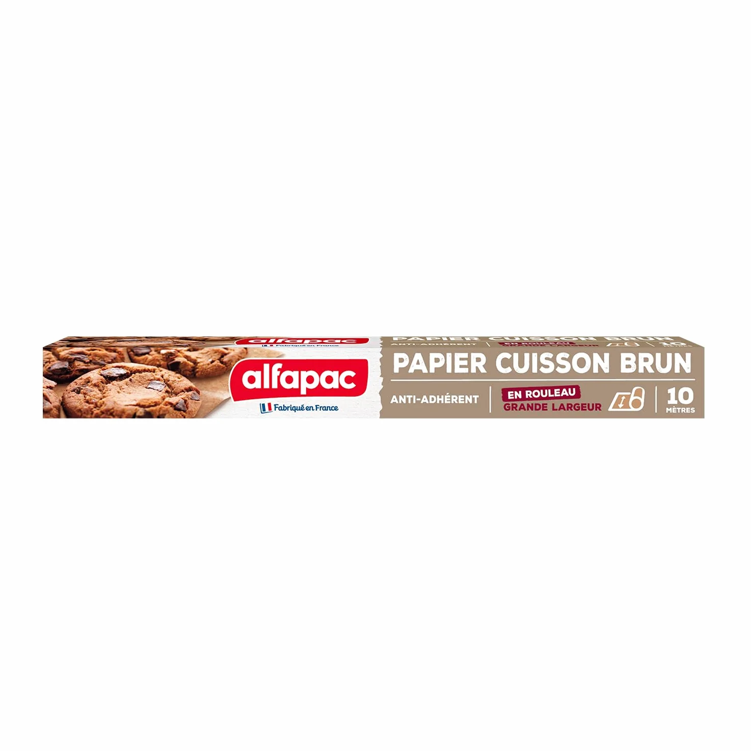 Alfapac Papier Cuisson Brun 10M Anti-adhérent Grande Largeur Fabriqué en France