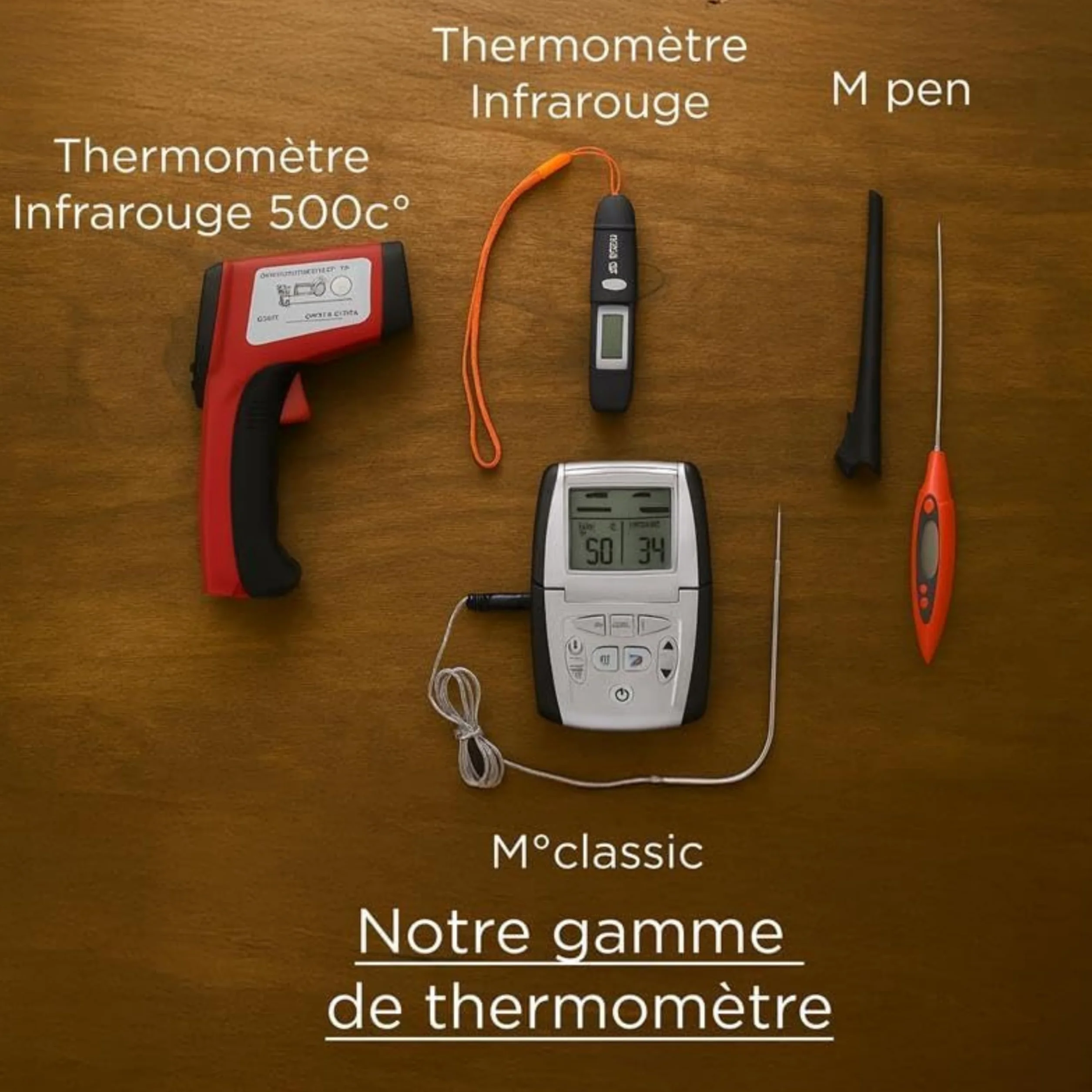 Mastrad Thermosonde De Cuisson m°classic+ Thermomètre Sonde 0-210°C Programmable Viande Cuisson Compatible Four BBQ Induction Alarme Temps Restant 1 Pile AAA
