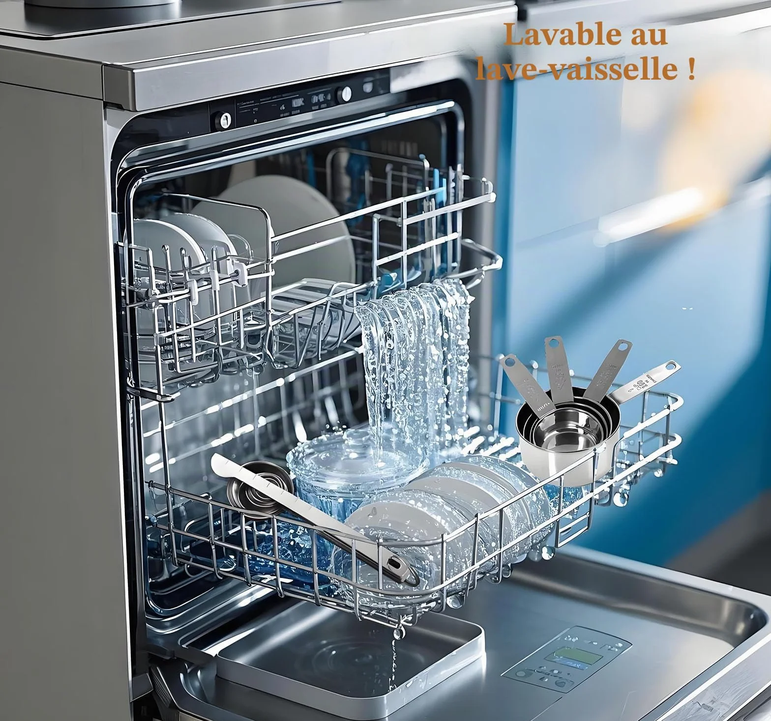 Cuillères et Tasses à mesurer en Acier Inoxydable Lot de 10 pour Cuisine
