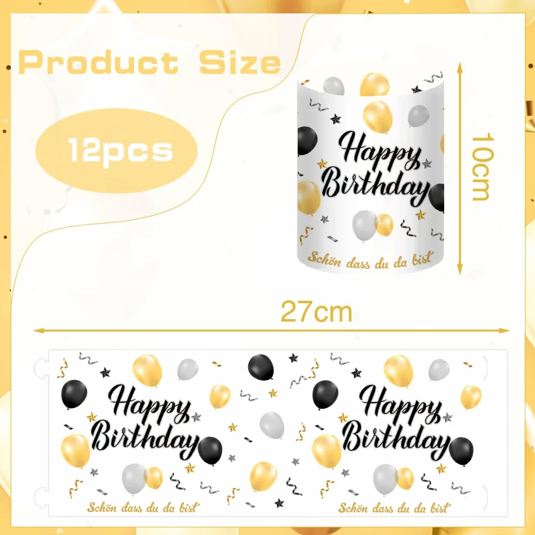 Lot de 12 Lanternes Photophores Décoratives Anniversaire Bougies Chauffe-Plat