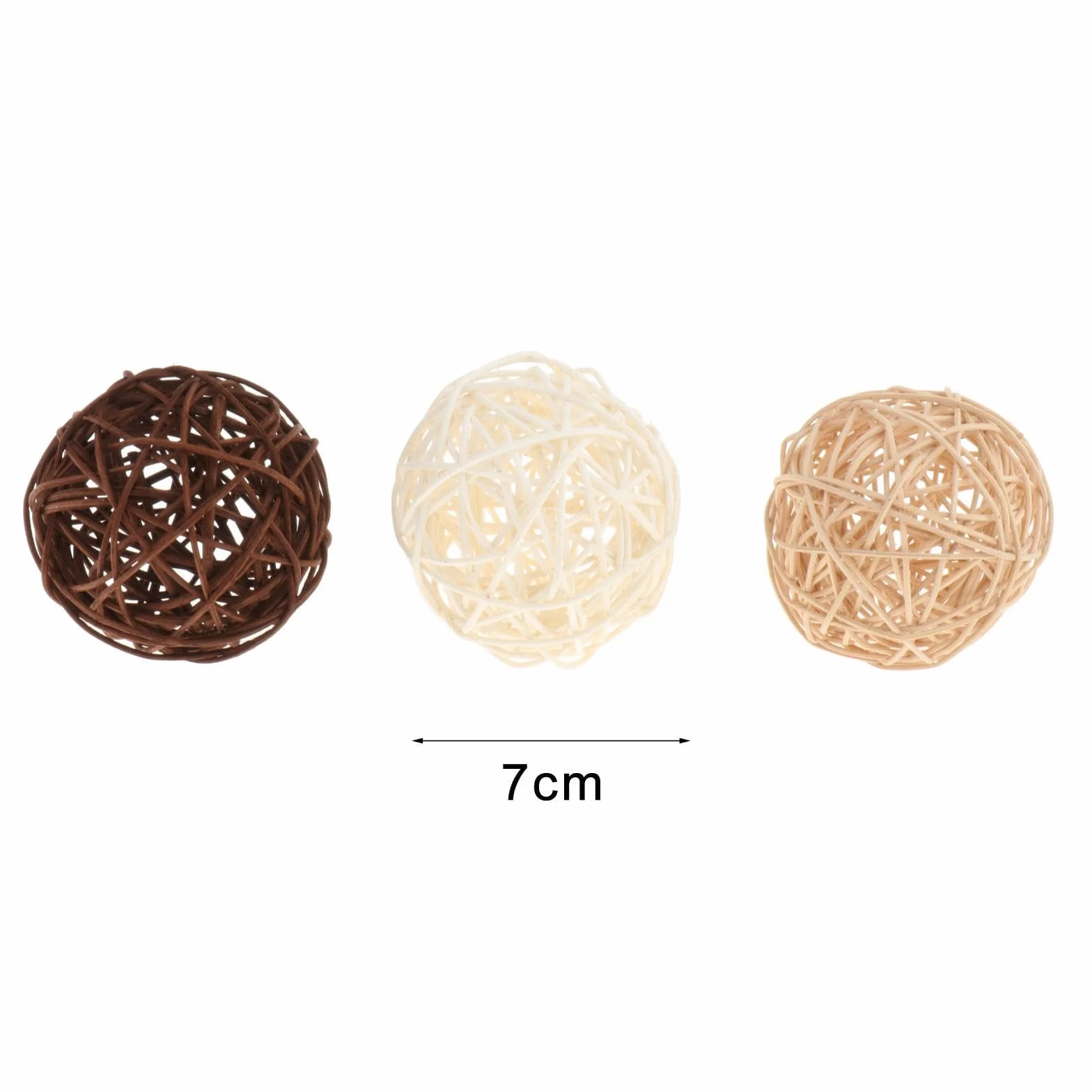 Boules décoratives en rotin Naturel Lot de 10 pièces 3 cm Remplissage pour Vase décoration intérieure