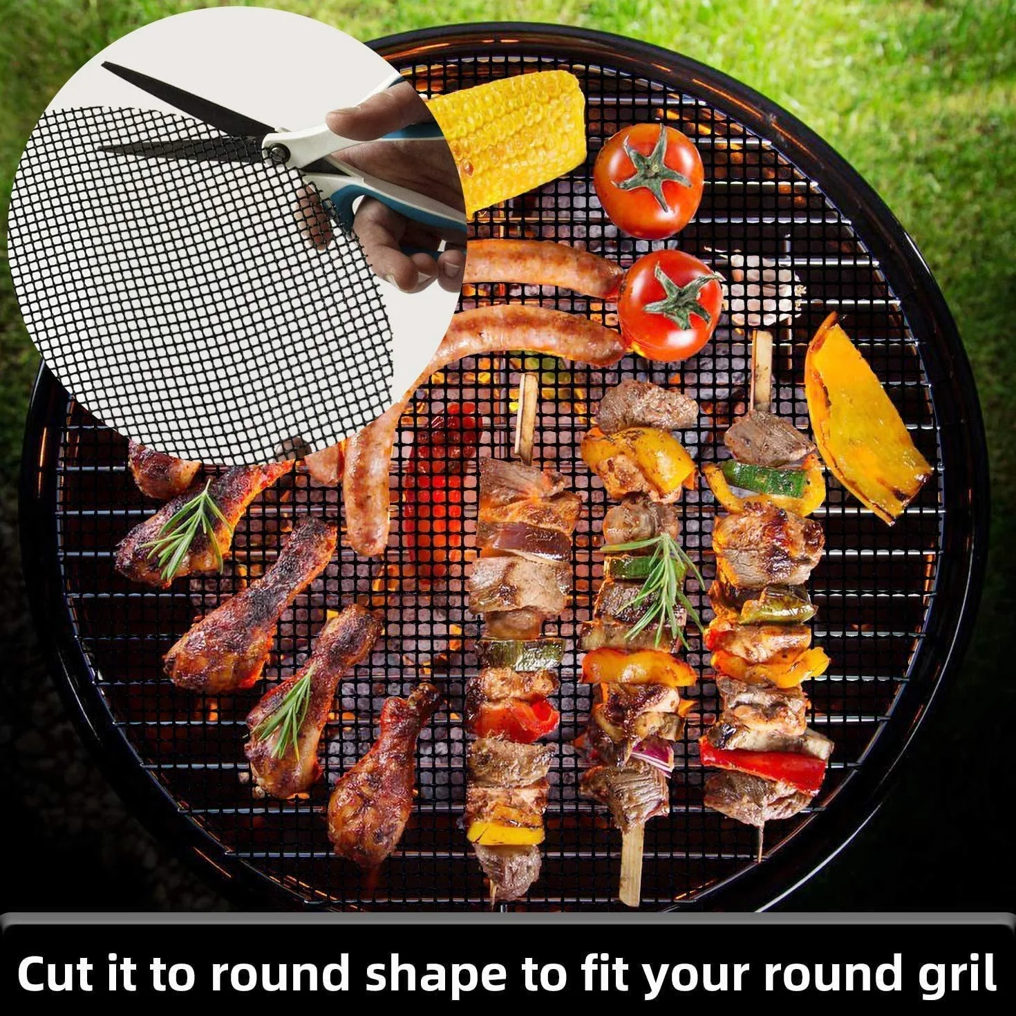 Tapis de Barbecue Anti-adhésifs Réutilisables 40 x 33cm Grille Barbecue