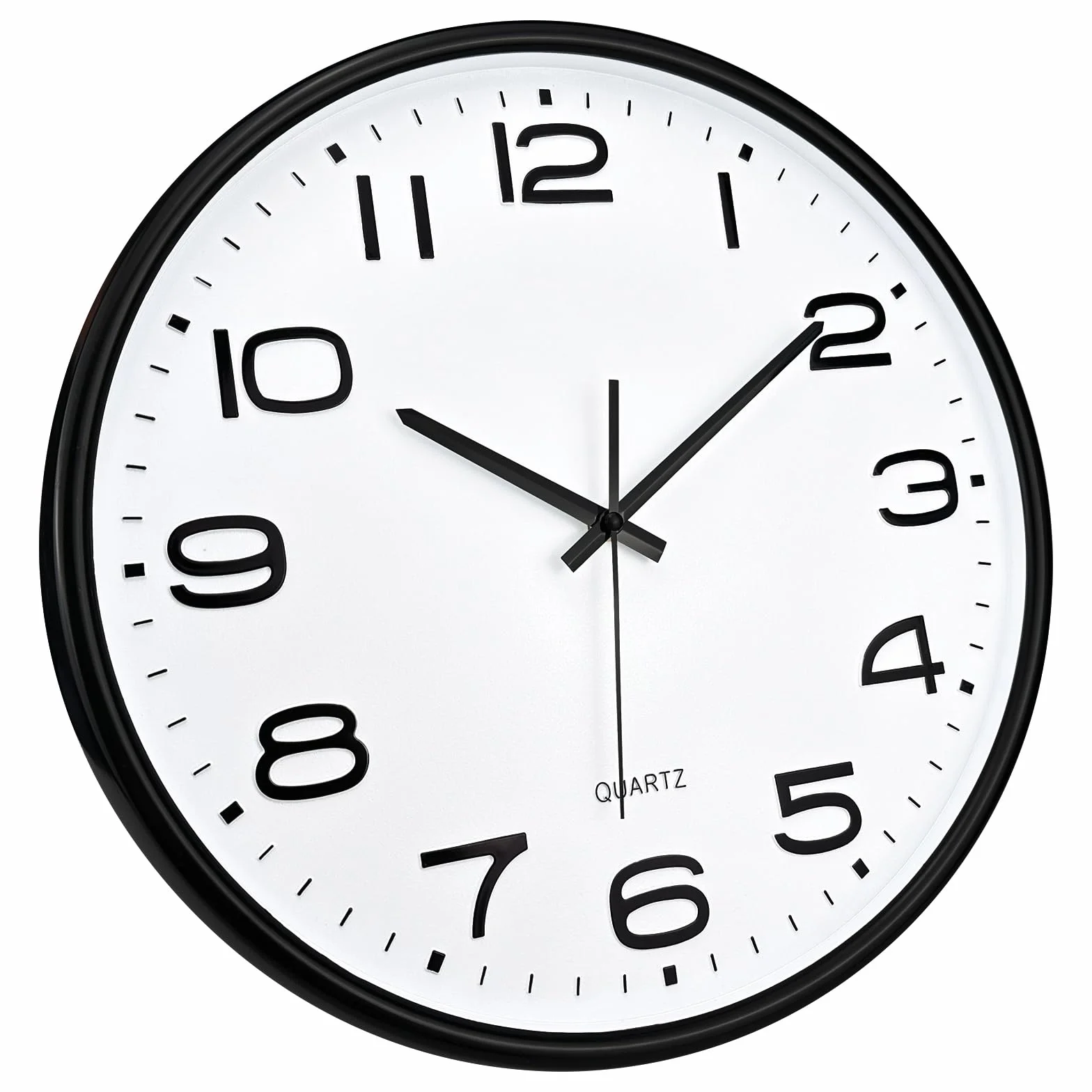 Plumeet Horloge Murale 40.6cm Silencieuse Quartz Moderne Noire