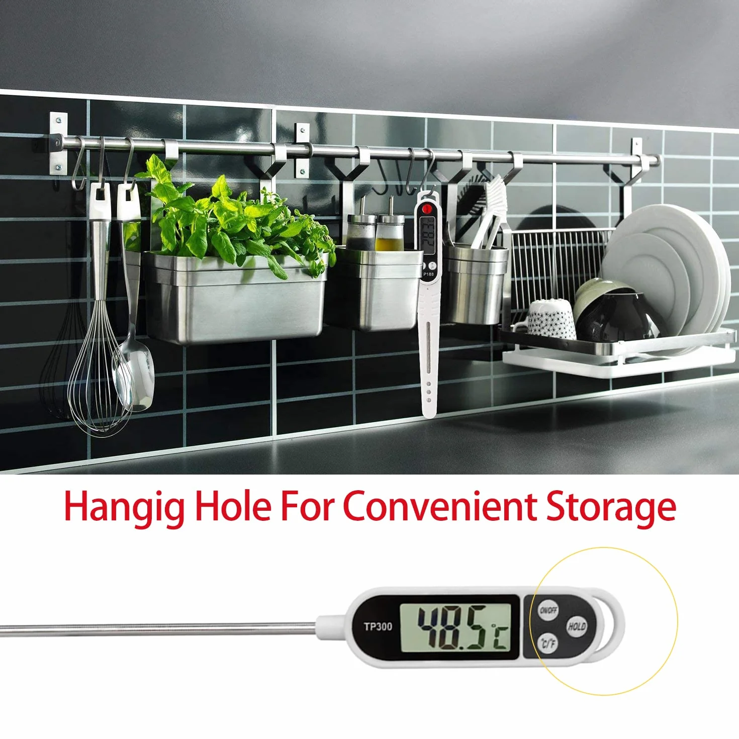 Thermomètre Cuisine Sonde 5Secondes LCD Ecran pour Patisserie BBQ Lait Viande Culinaire Version Normale