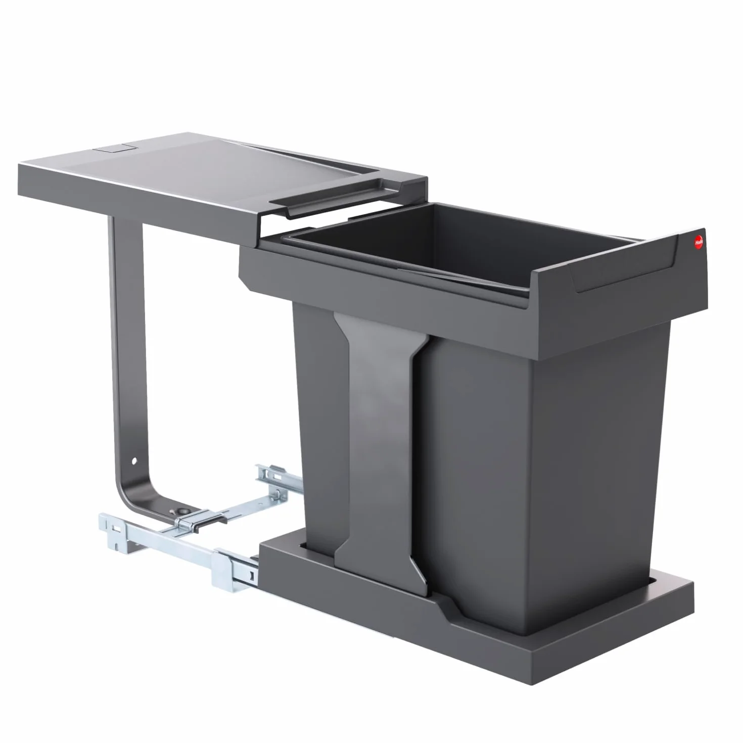 Hailo Collecteur de déchets Solo manuel 20 l 300 mm large anthracite