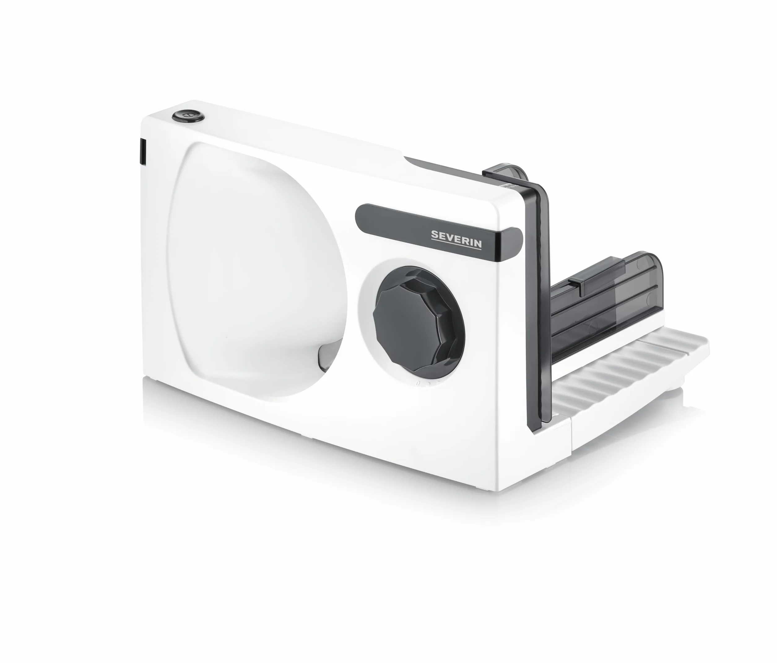SEVERIN AS 3912 Trancheuse électrique 100 W, lame inox amovible, Blanc