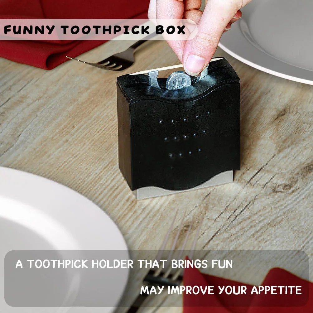 Porte-Cure-Dents Automatique 6,5 cm Distributeur Noir