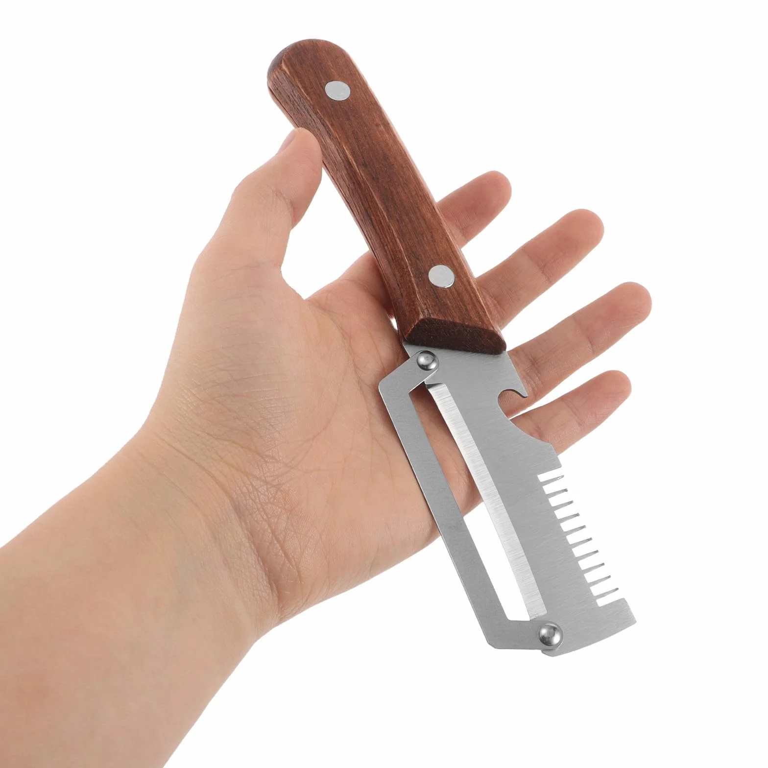 Lot de 2 Éplucheur à LScallion Slicer multifonctions 2 en 1 avec manche en bois pour légumes fruits oignons